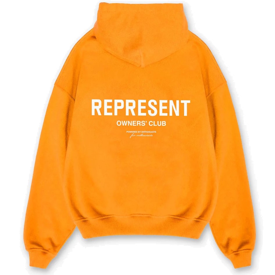 REPRESENT Owners Club Hoodie in Neon Orange XXL