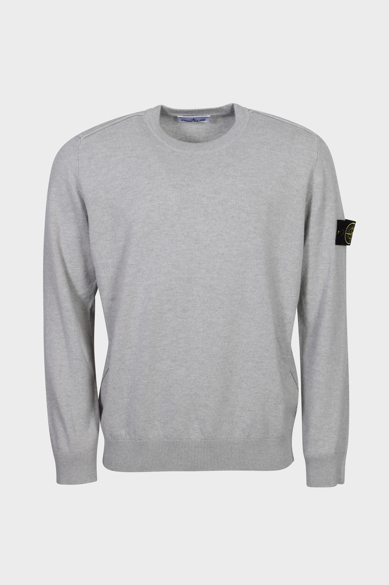 STONE ISLAND Light Knit Pullover in Light Grey Melange
