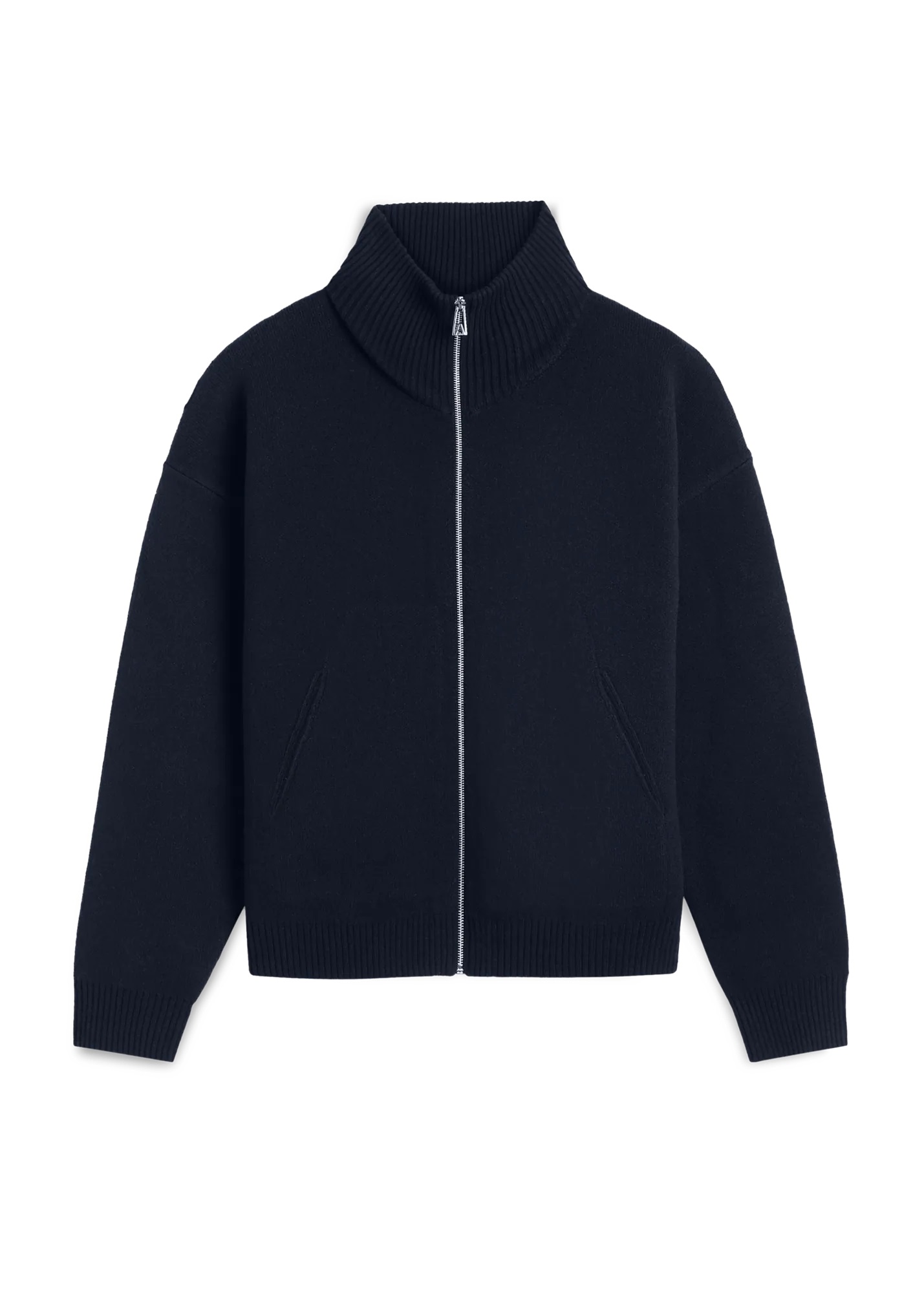 AXEL ARIGATO Heavy Knit Zip Jacket in Navy