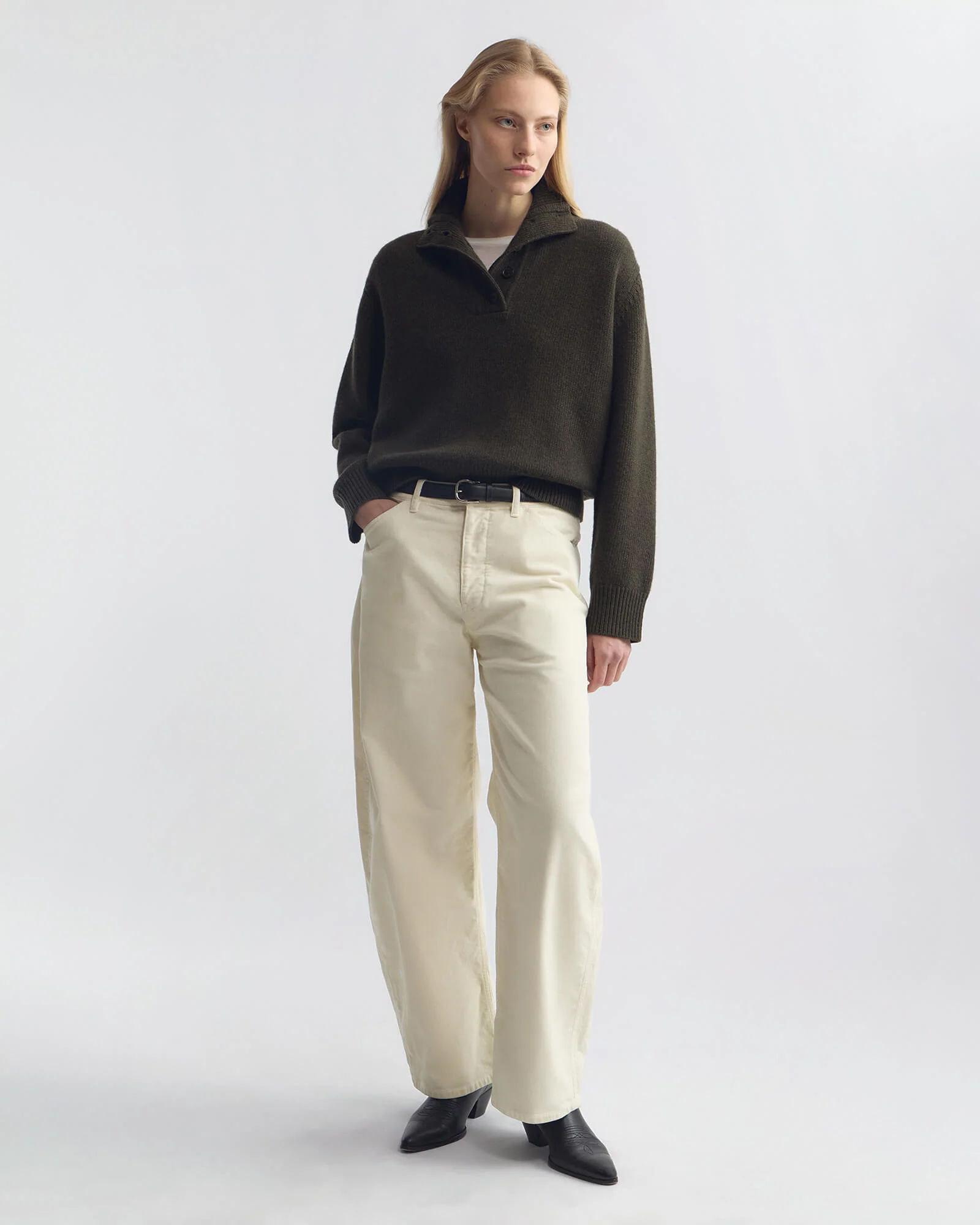 NILI LOTAN Renata Knit Sweater in Dark Pine Melange