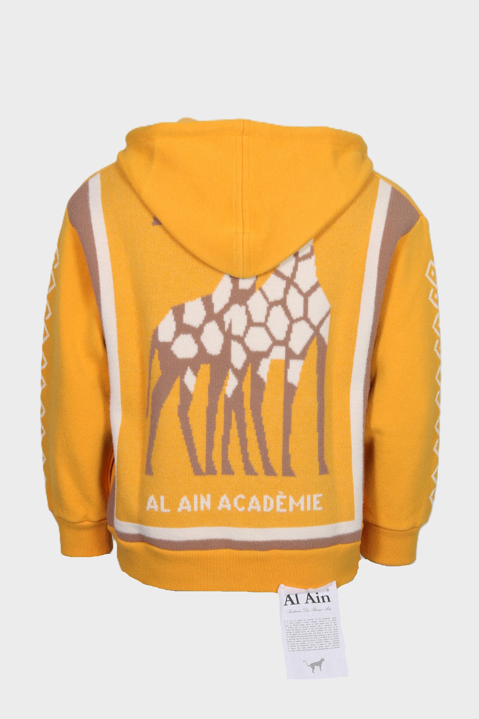 AL AIN Giraffes Knit Zip Jacket in Ochre
