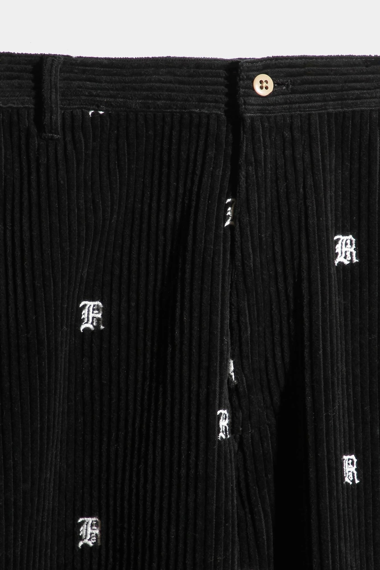 R13 Corduroy Wide Leg Chino Black/White Stitched 28