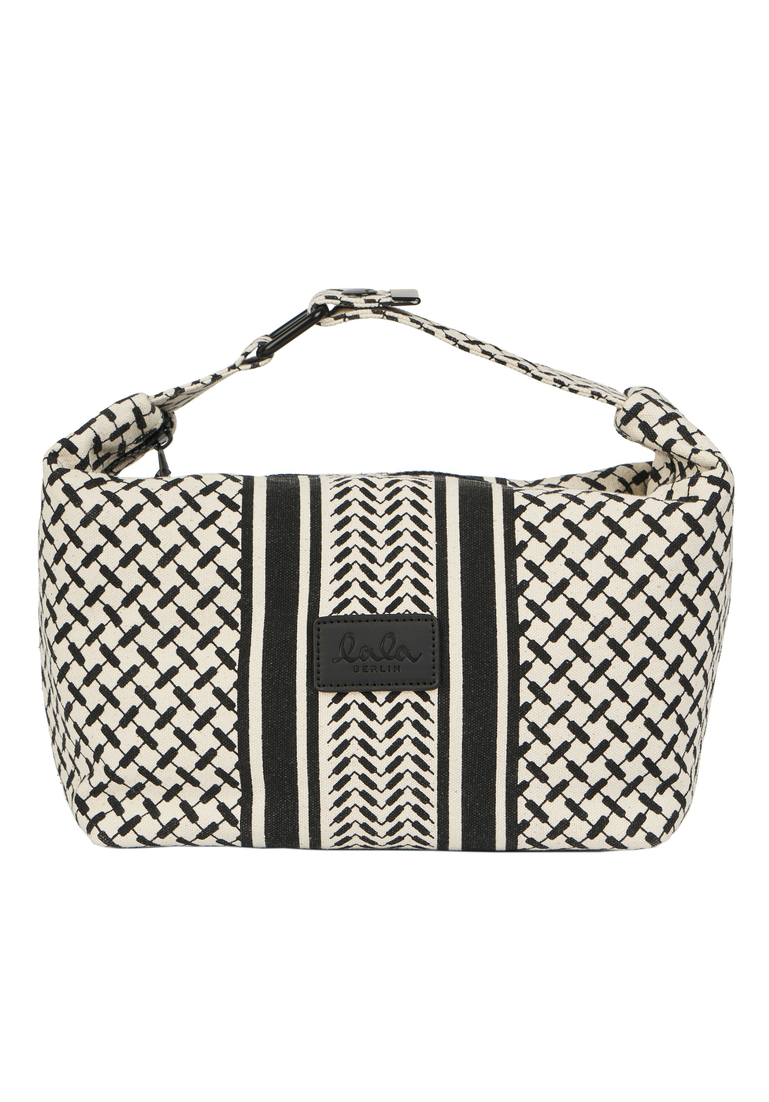 Lala Berlin Camilla Cosmetic Pouch in Heritage Off White / Black