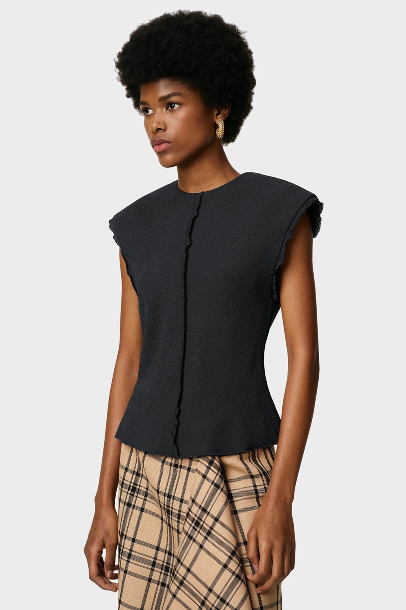 AMI PARIS Viscose Top in Anthracite