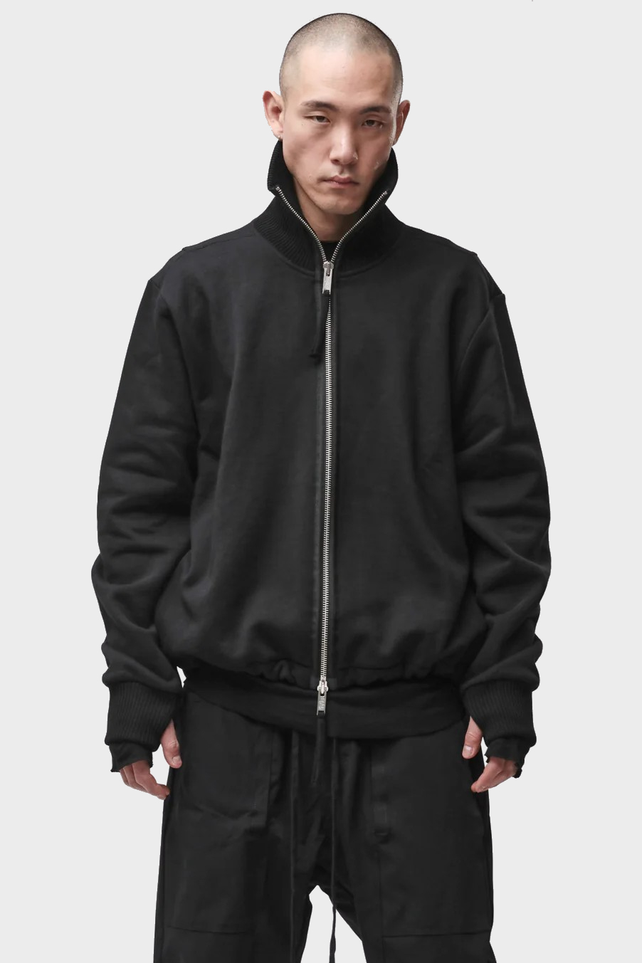 THOM KROM Oversize Sweatjacket in Black