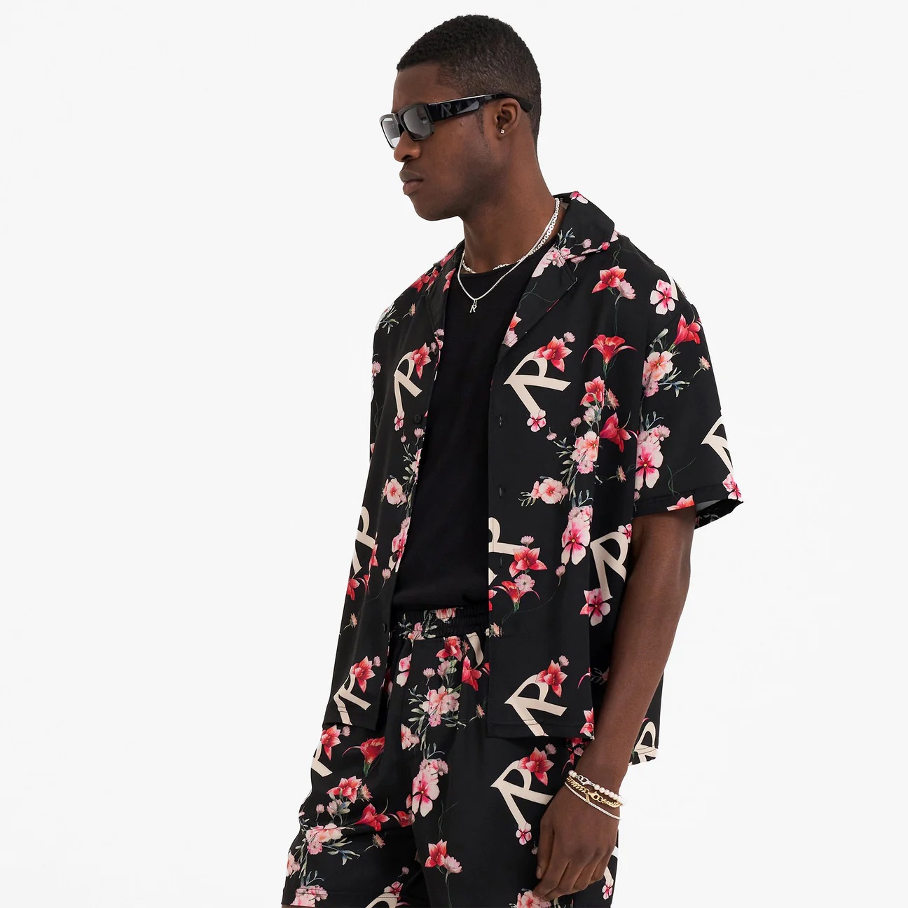 REPRESENT Floral Shirt in Black S