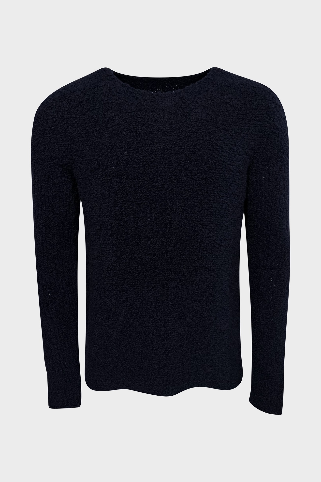 HANNES ROETHER Fluffy Wool Sweater in Navy