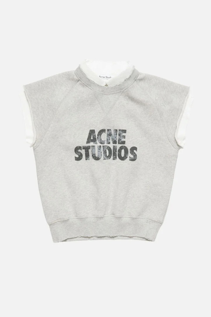 ACNE STUDIOS Logo T-Shirt in Grey Melange