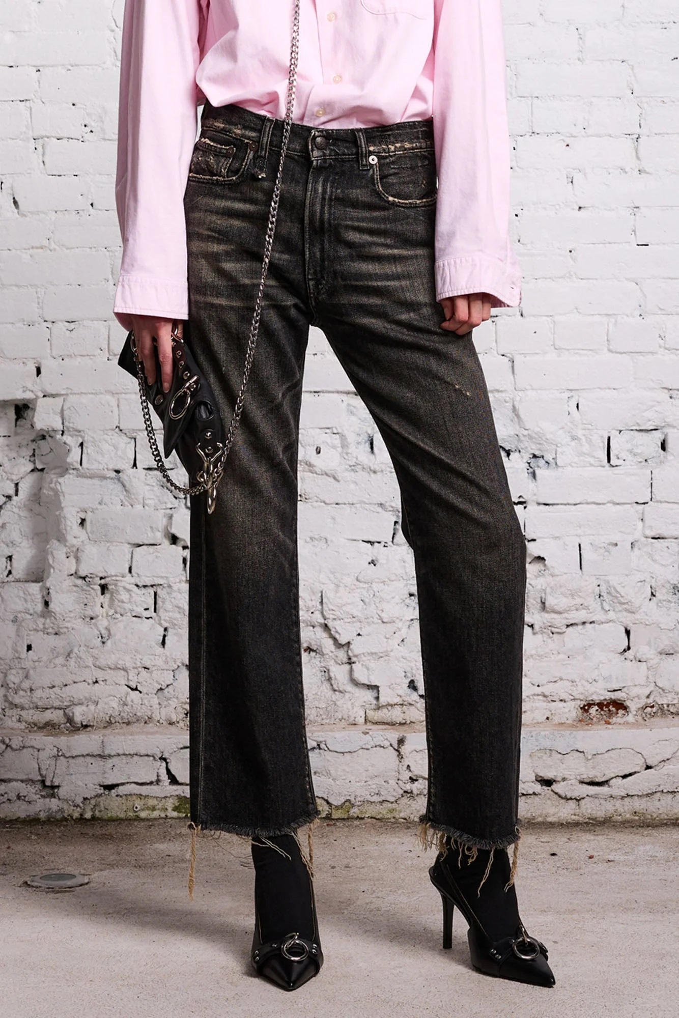 R13 Boyfriend Jeans in Abbey Black 23