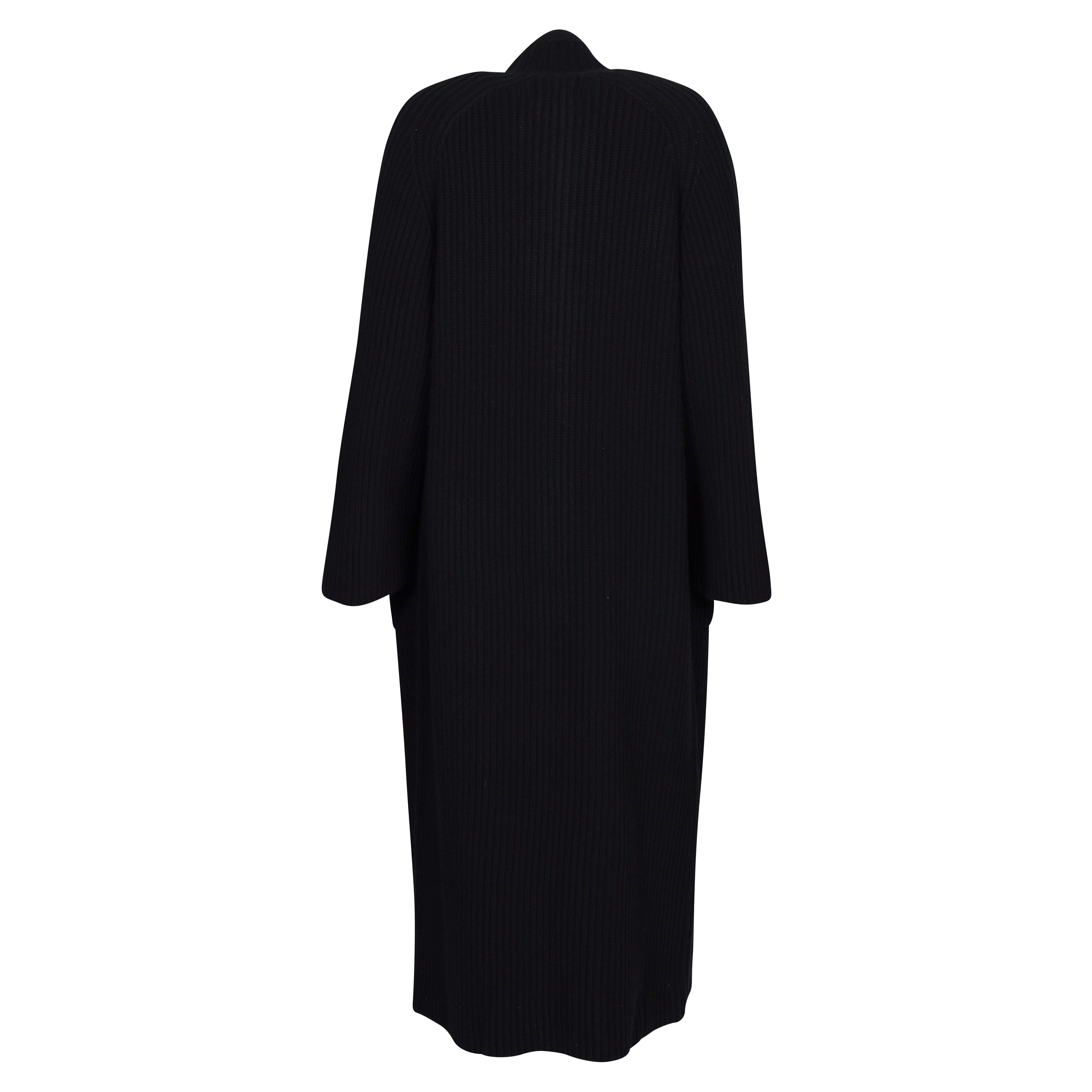 Laneus Oversize Long Knit Coat in Black