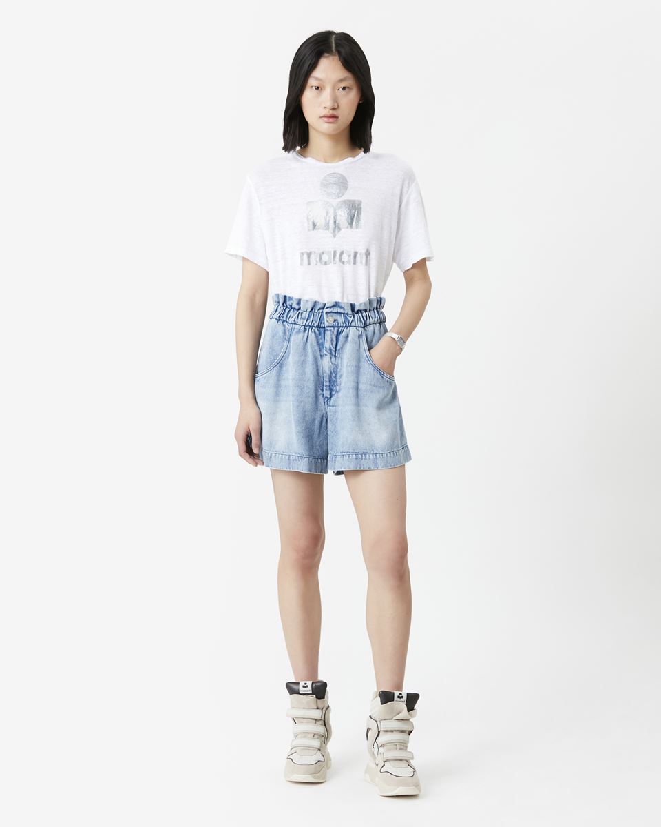 ISABEL MARANT ÉTOILE Zewel Logo T-Shirt in White/Silver L
