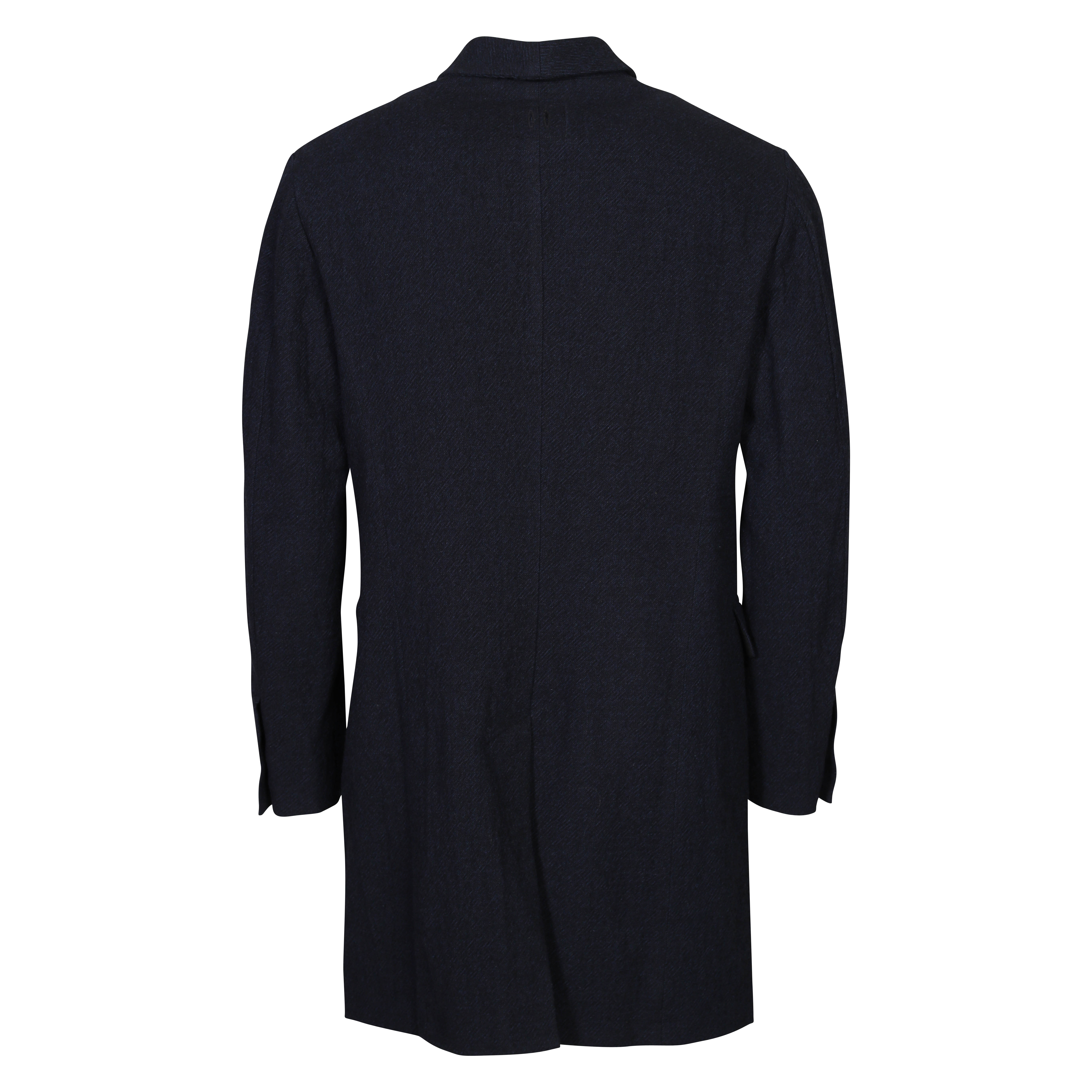 Hannes Roether Coat in Black/Navy Melange