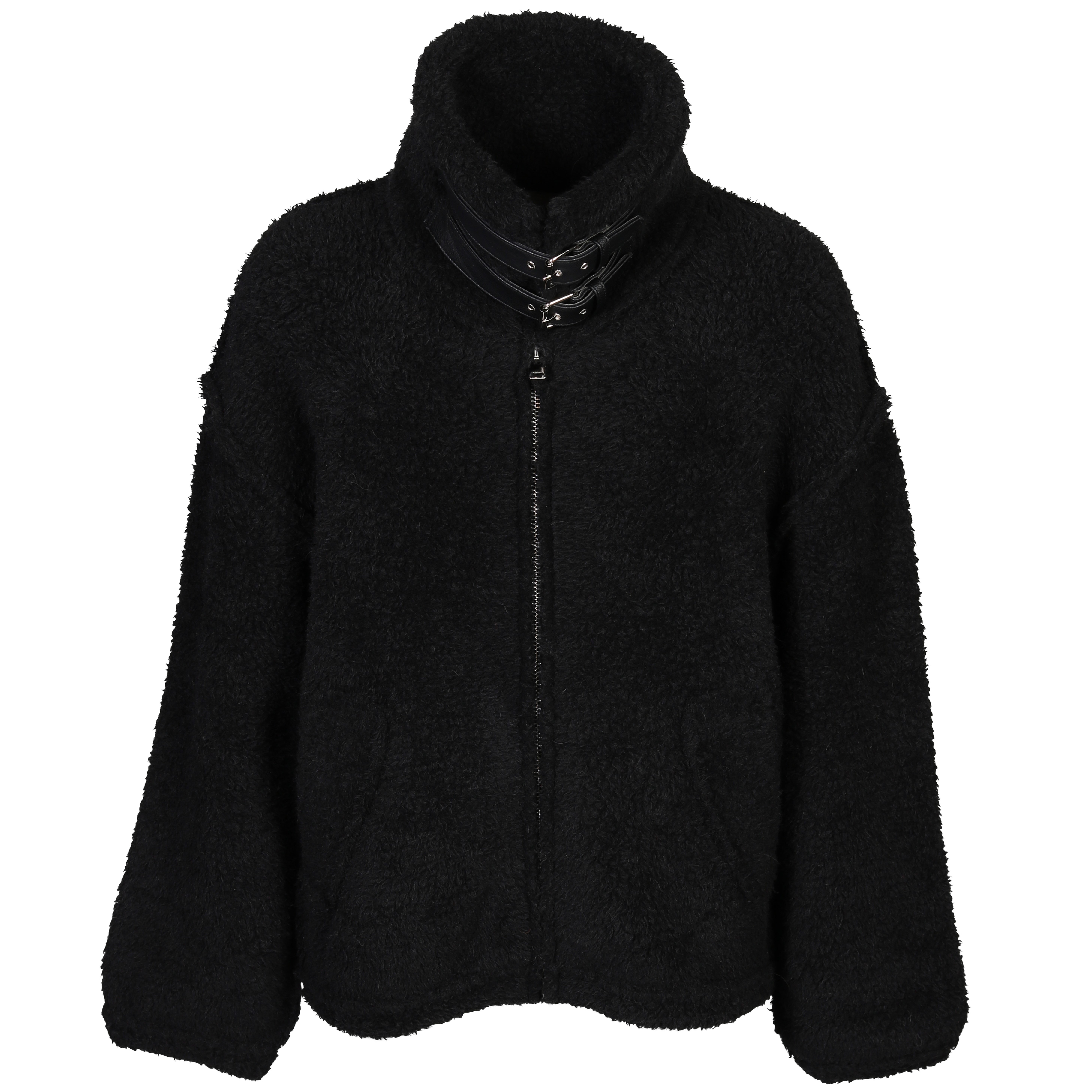 Laneus Croped Teddy Jacket in Black