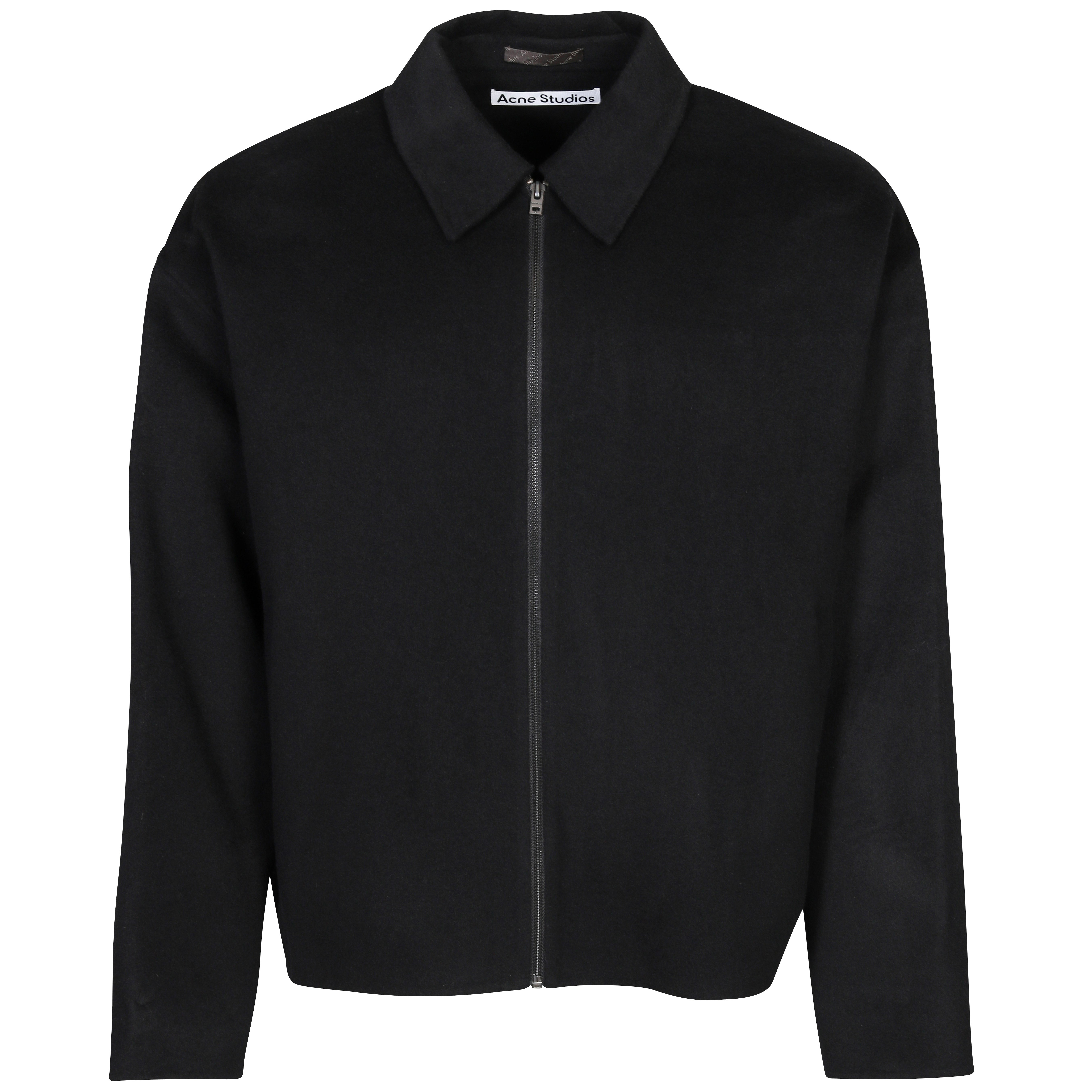 Acne Studios Oversize Zip Wool Jacket in Black 50