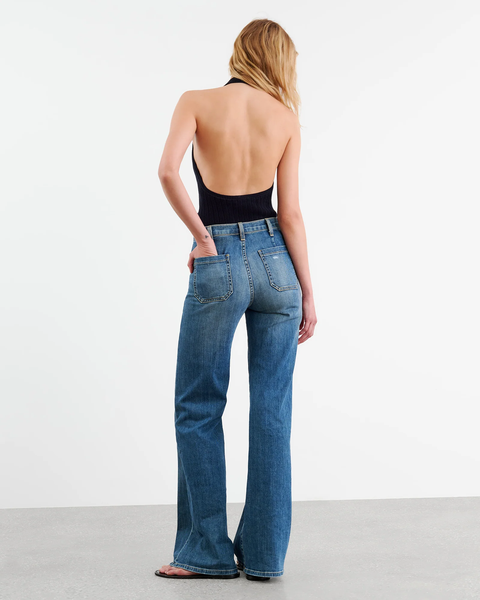 NILI LOTAN Flare Leg Jeans in Classic Wash