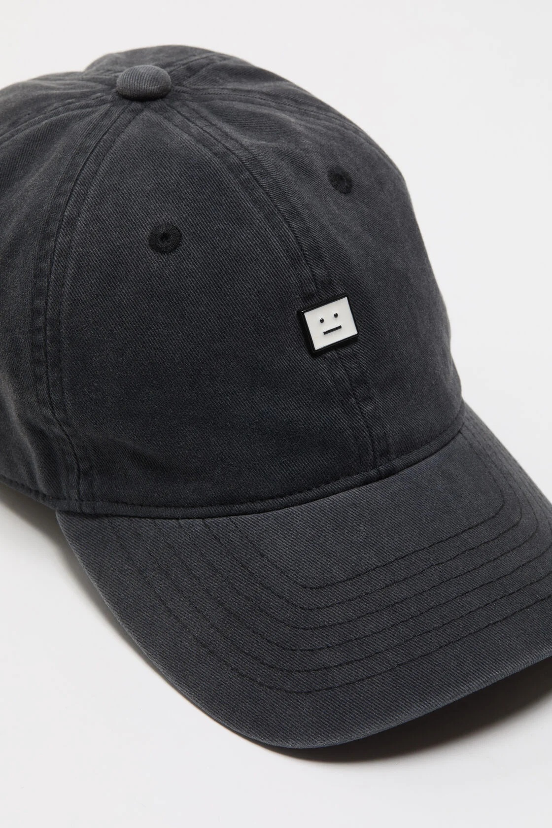 ACNE STUDIOS Face Cap in Washed Black/White