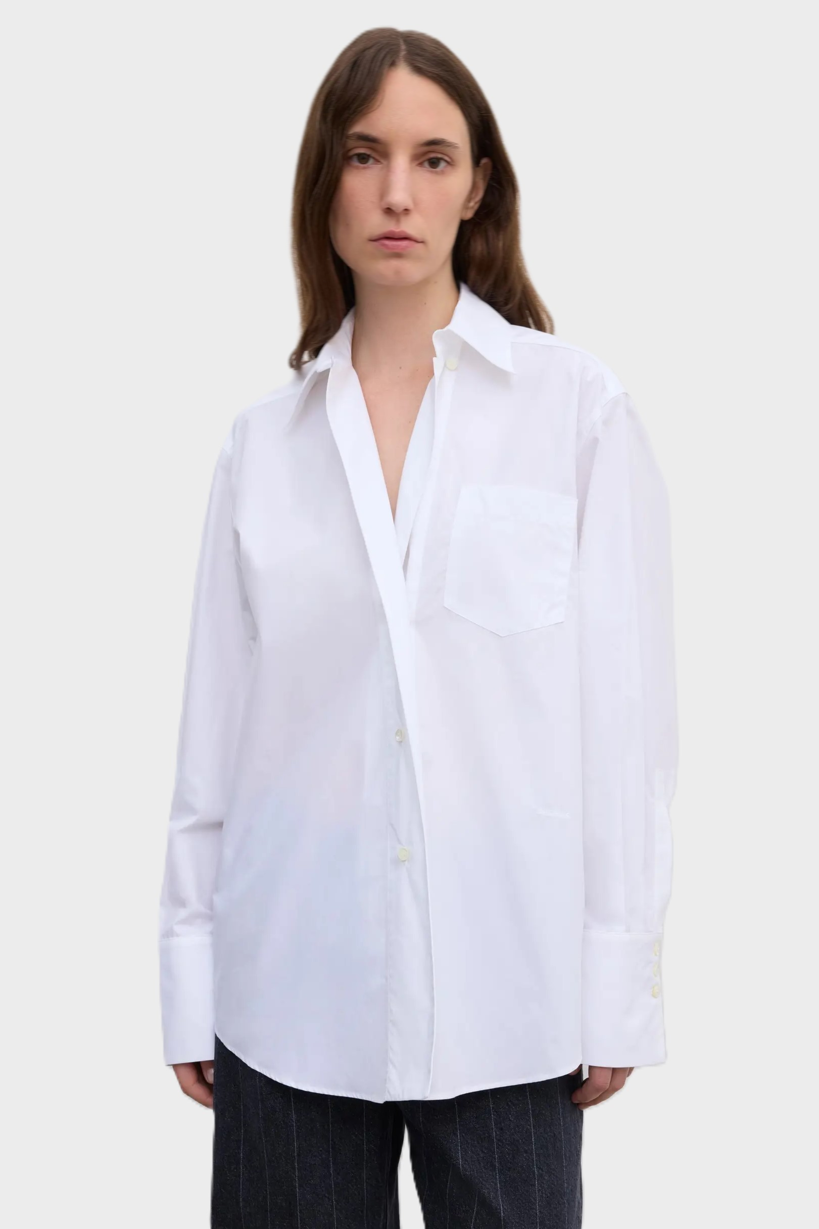 DAGMAR Asymmetric Shirt in White