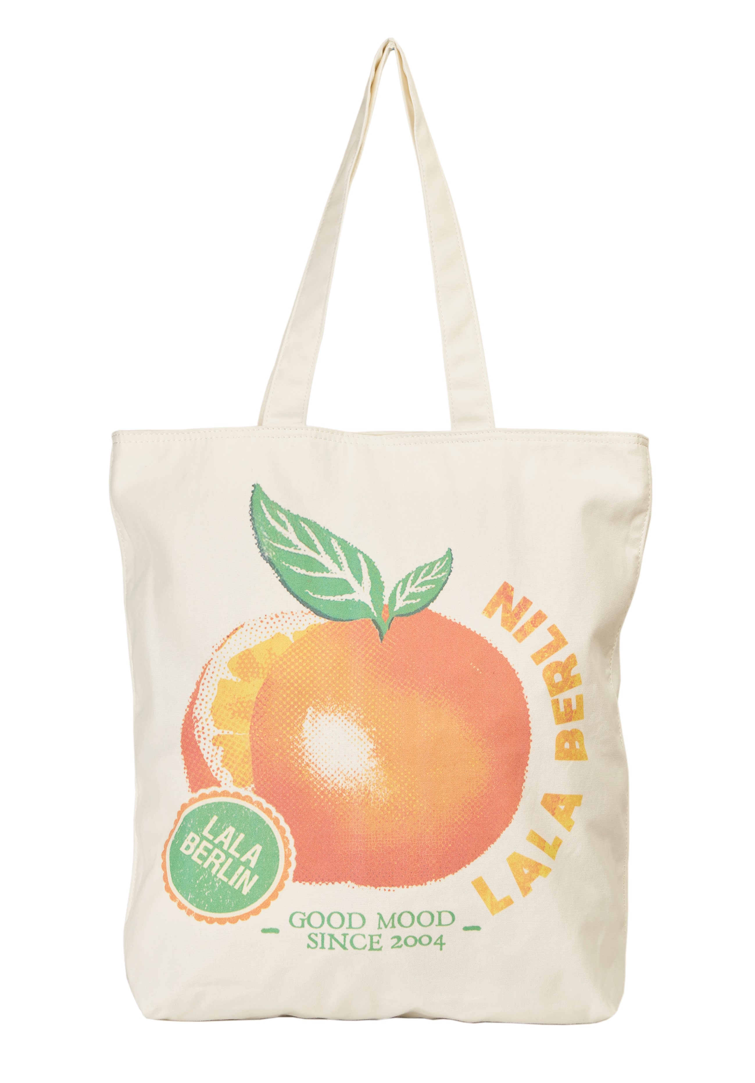 Lala Berlin Cotton Tote Bag Mia in Fresh Orange