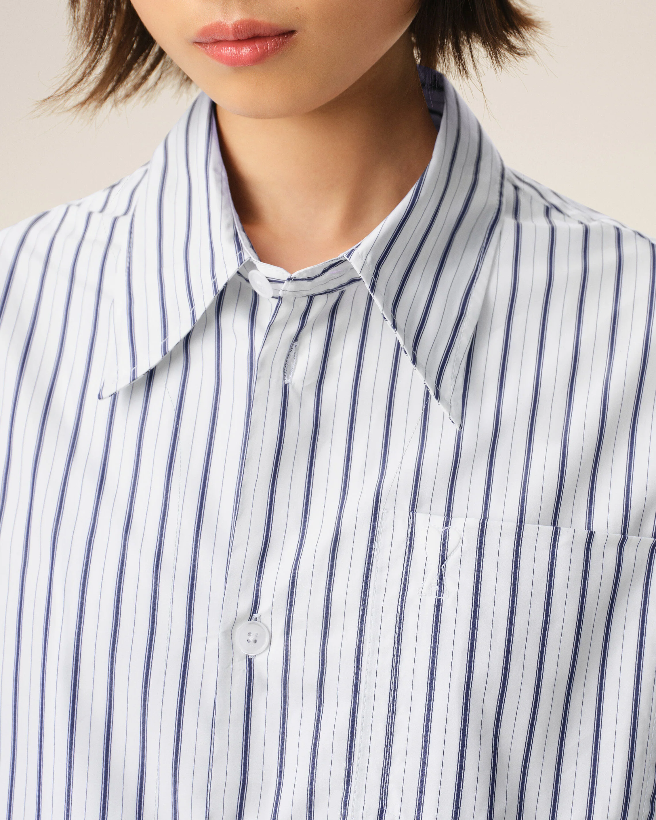 AMI PARIS de Coeur Oversize Embossed Shirt in White/Ink