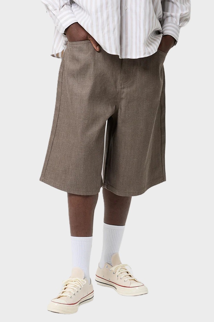 PERPLEX Japanese Raw Denim Shorts in Brown