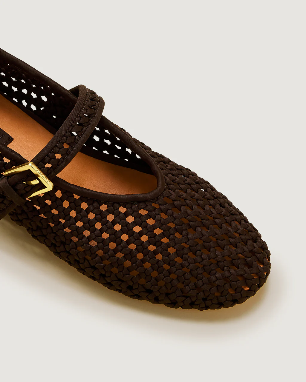 NAGHEDI Handwoven Sydney Mary Jane in Chocolate