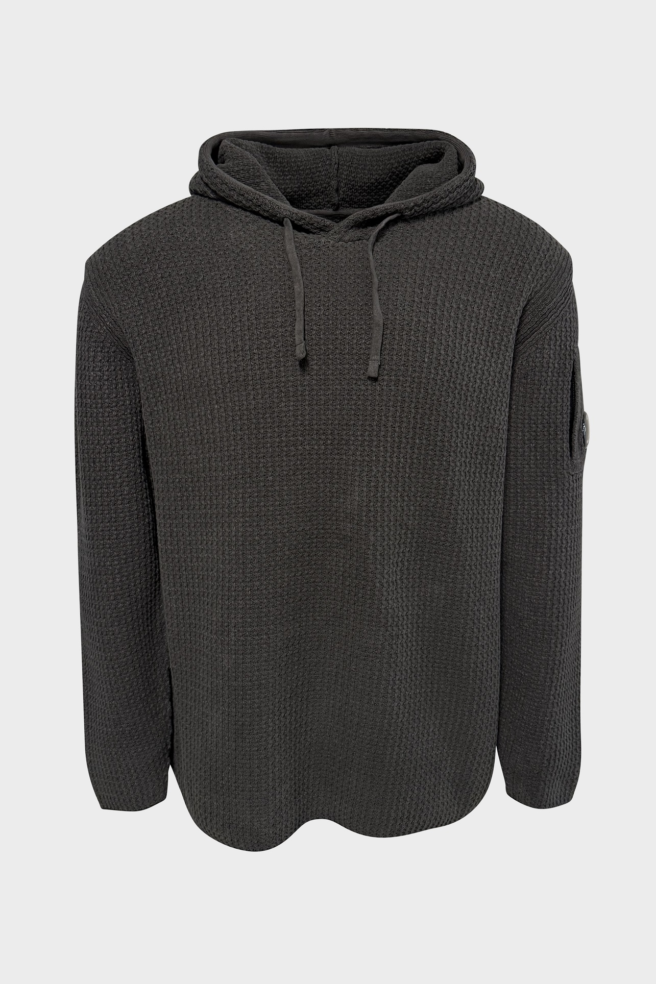 C.P. COMPANY Cotton Knit Hoodie in Dark Shadow