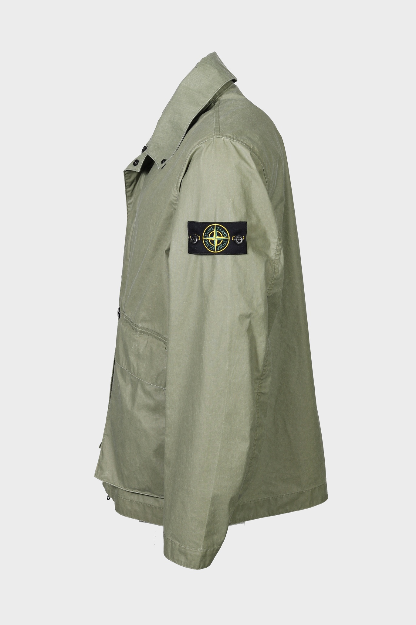 STONE ISLAND Waxed Jacket in Olive