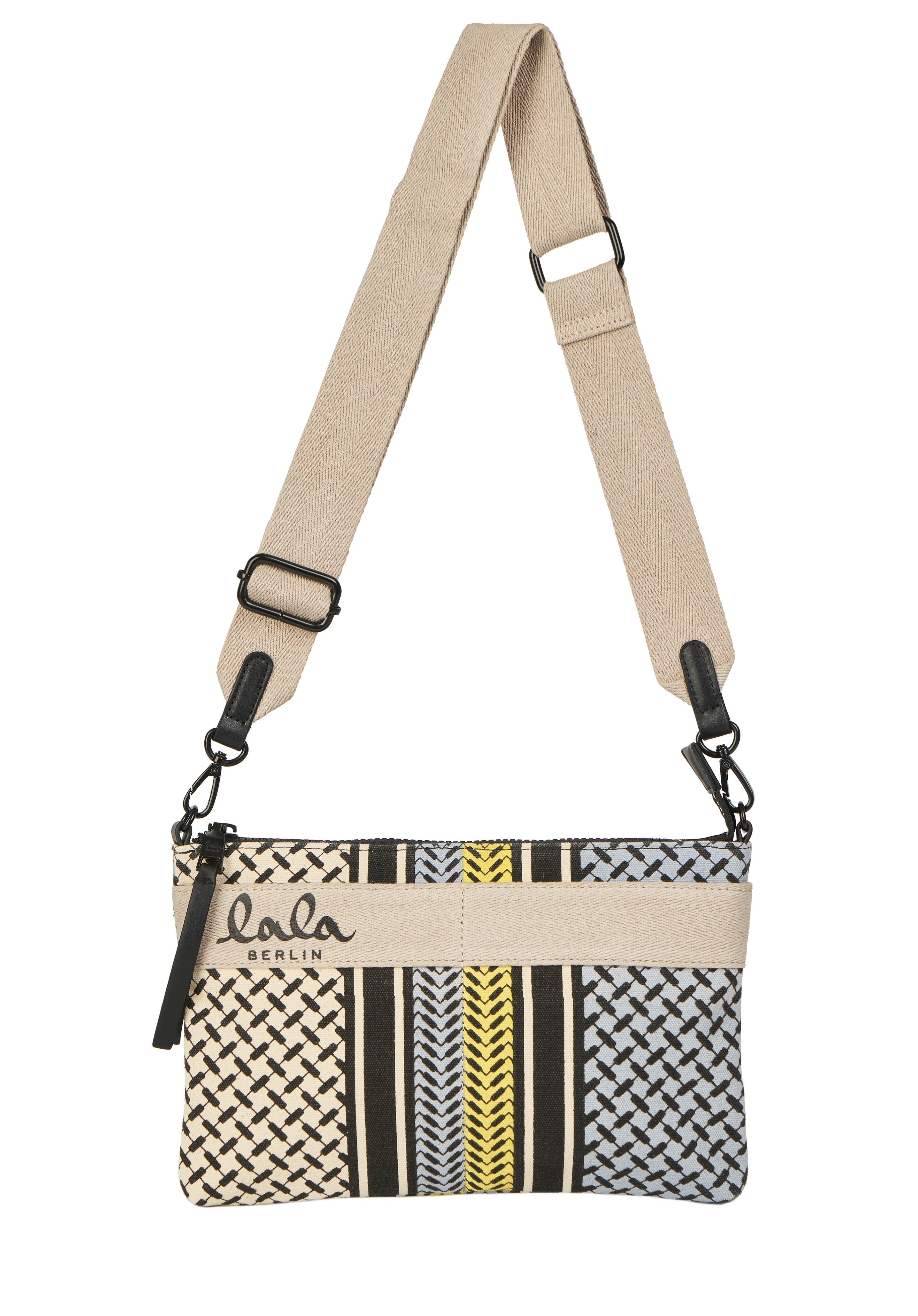 Lala Berlin Cleo Crossbody Bag Blue x Lime