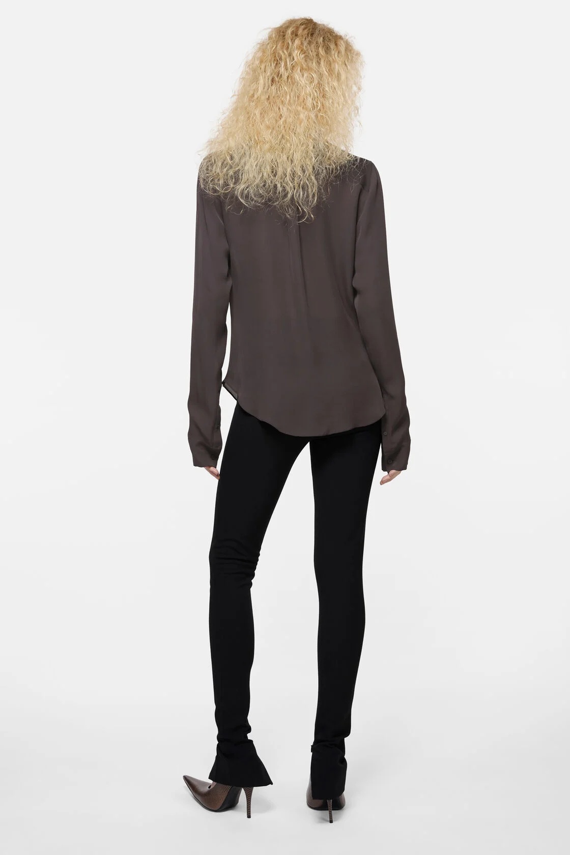 ACNE STUDIOS Silk Blouse in Graphite Grey