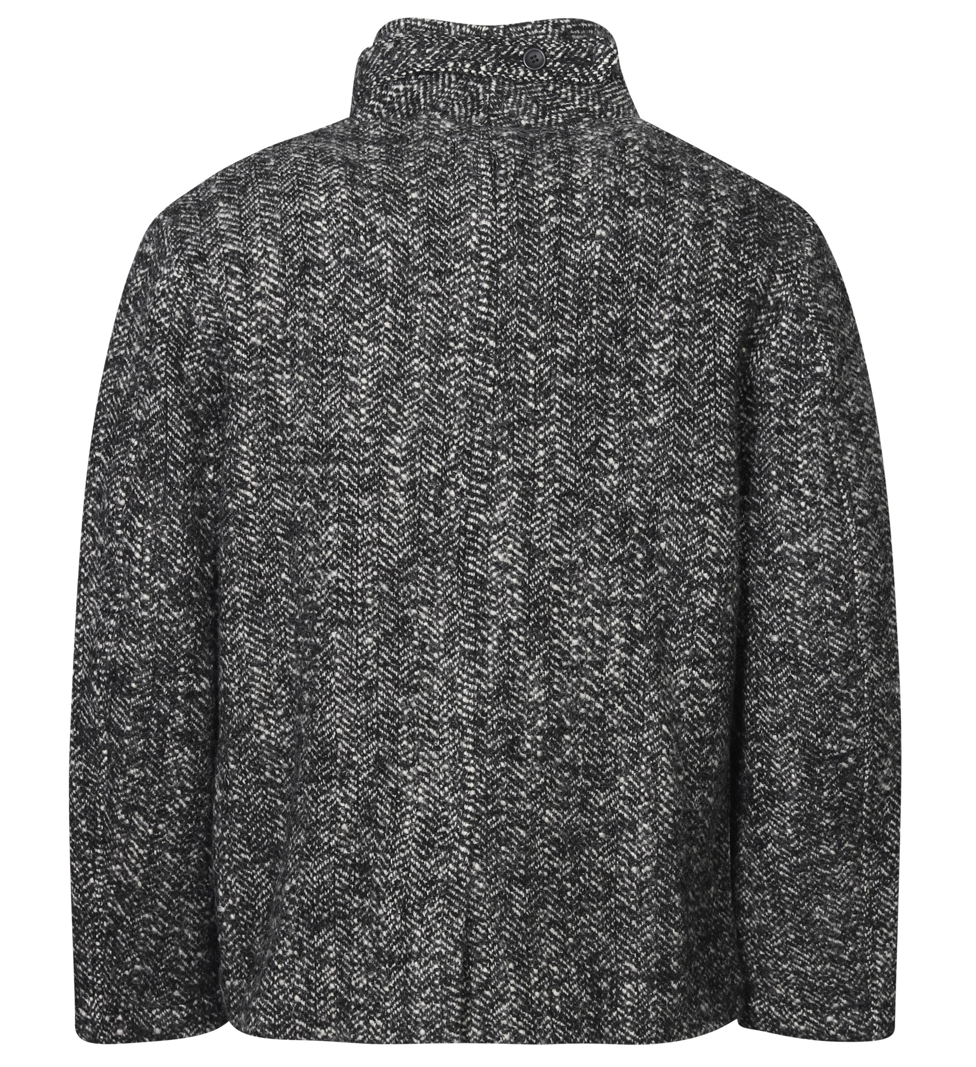 HANNES ROETHER Wool Coat in Salt/Pepper