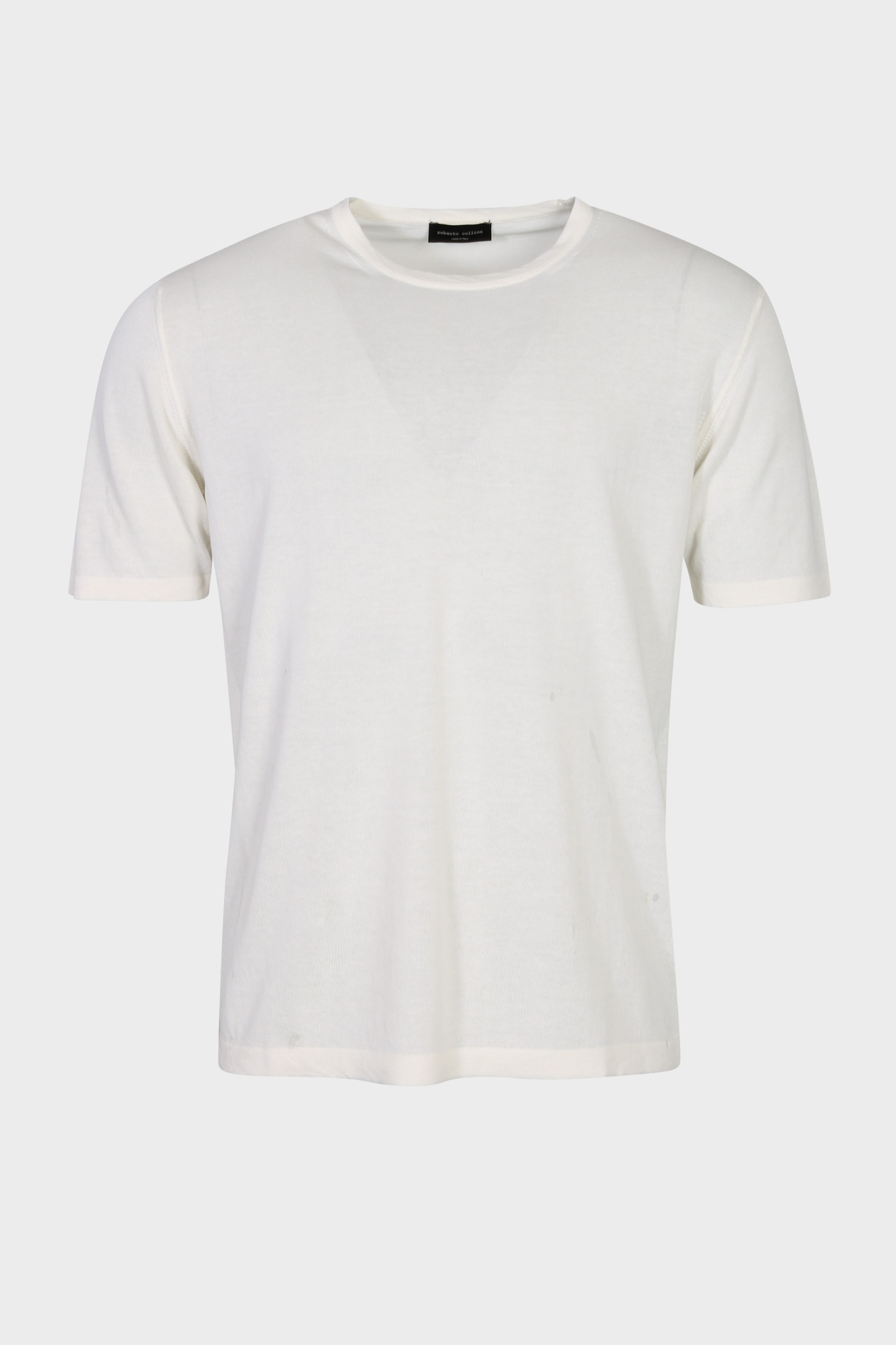 ROBERTO COLLINA Cotton Knit T-Shirt in Offwhite 48