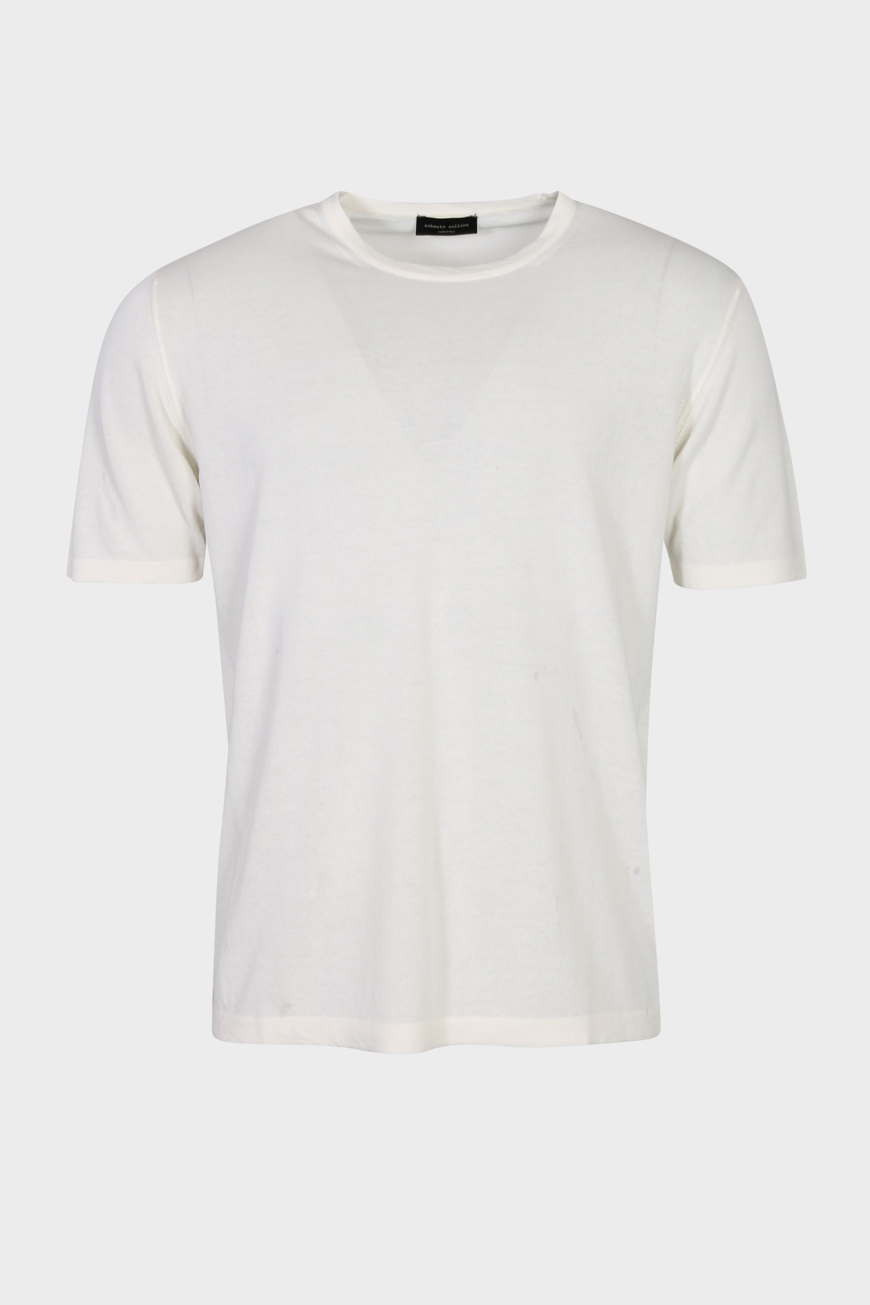 ROBERTO COLLINA Cotton Knit T-Shirt in Offwhite ROBERTO COLLINA Cotton Knit T-Shirt in Offwhite