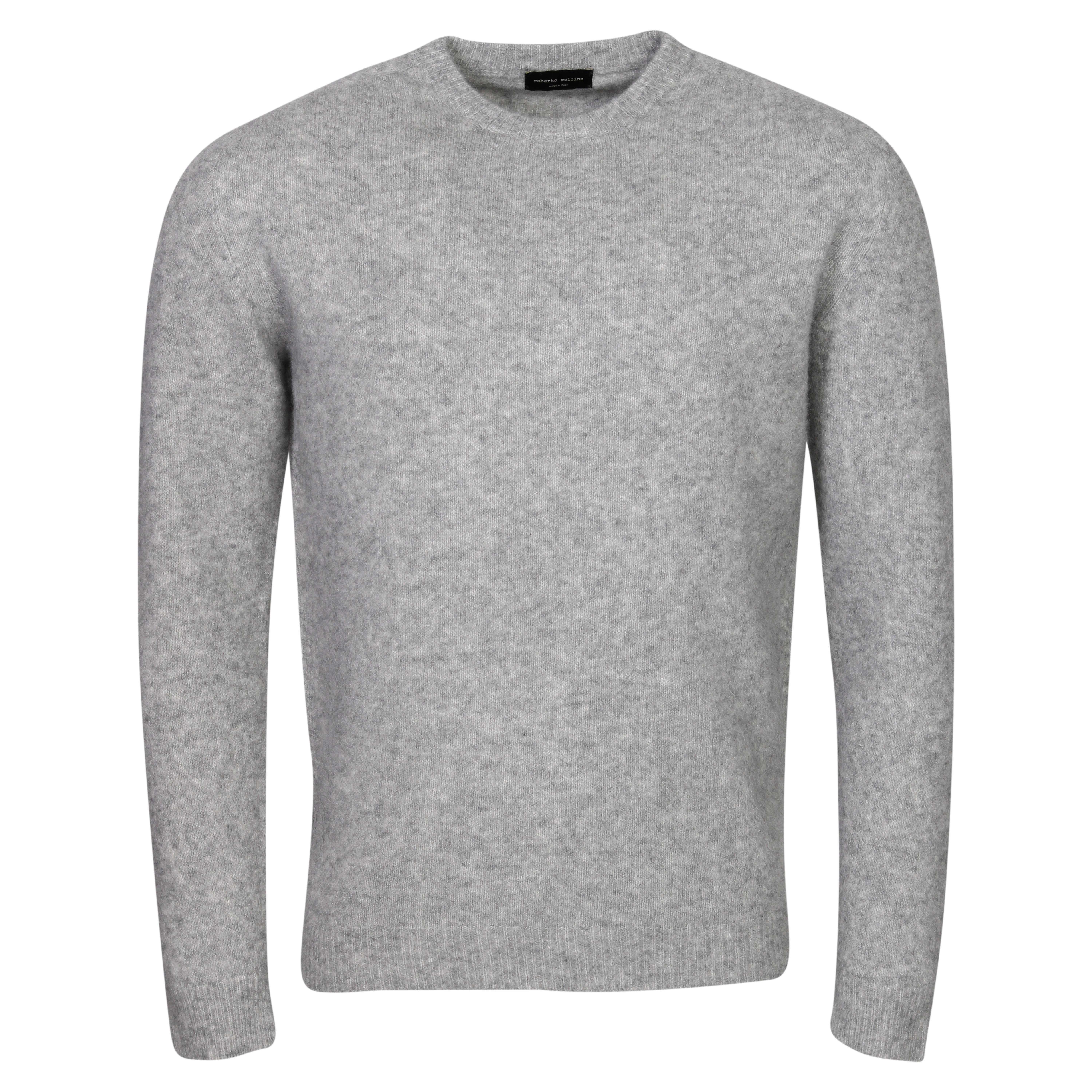 Roberto Collina Fluffy Knit Pullover in Grey Melange 48