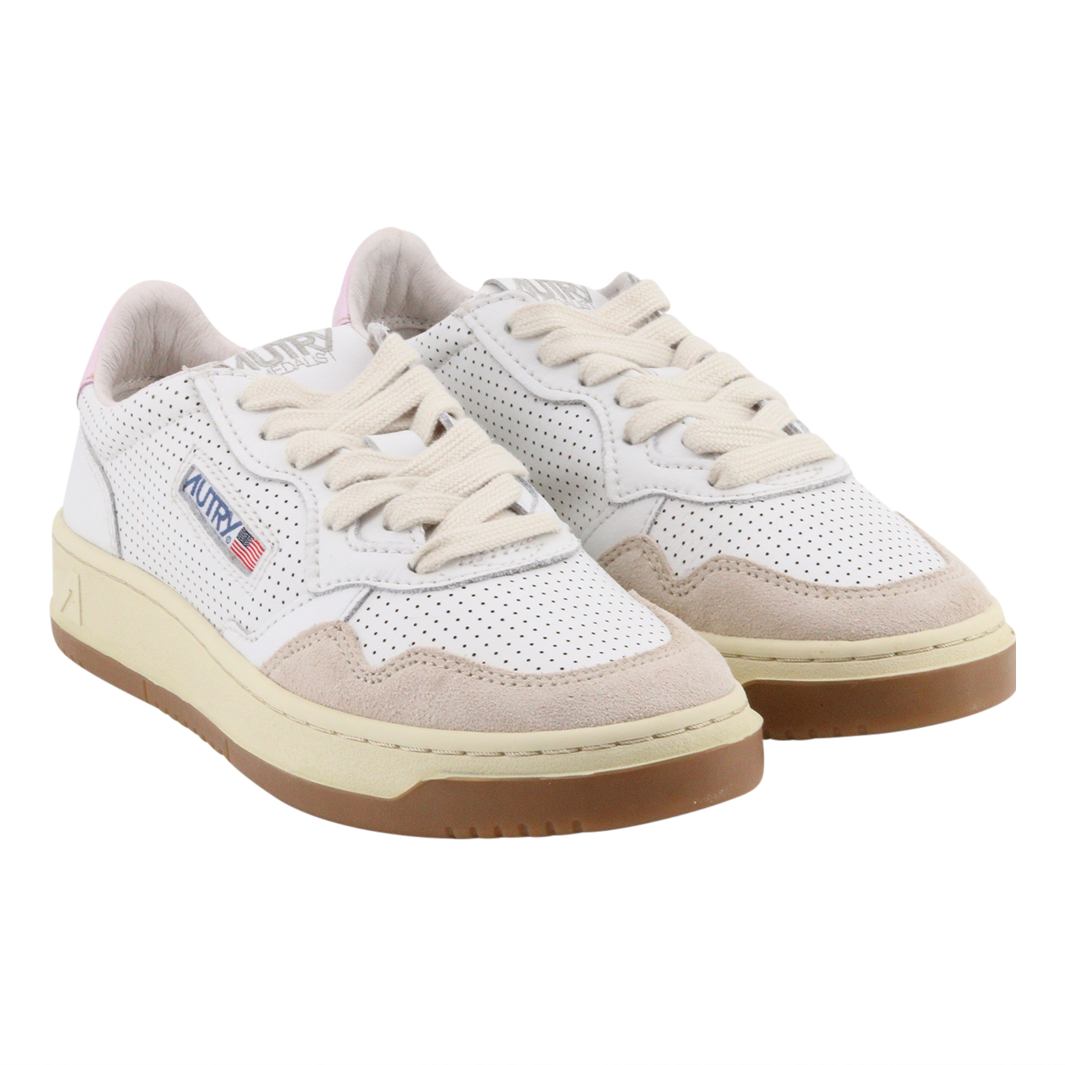 Autry Action Shoes Vintage Sneaker Suede/Toe White/Pink