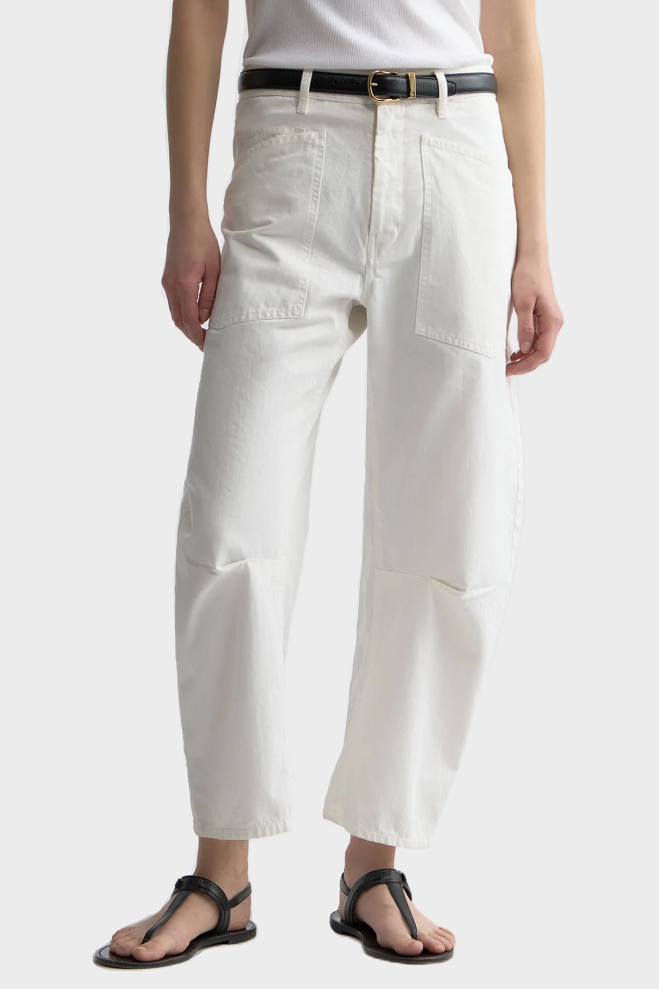 NILI LOTAN Shon Herringbone Pant in Vintage Cream