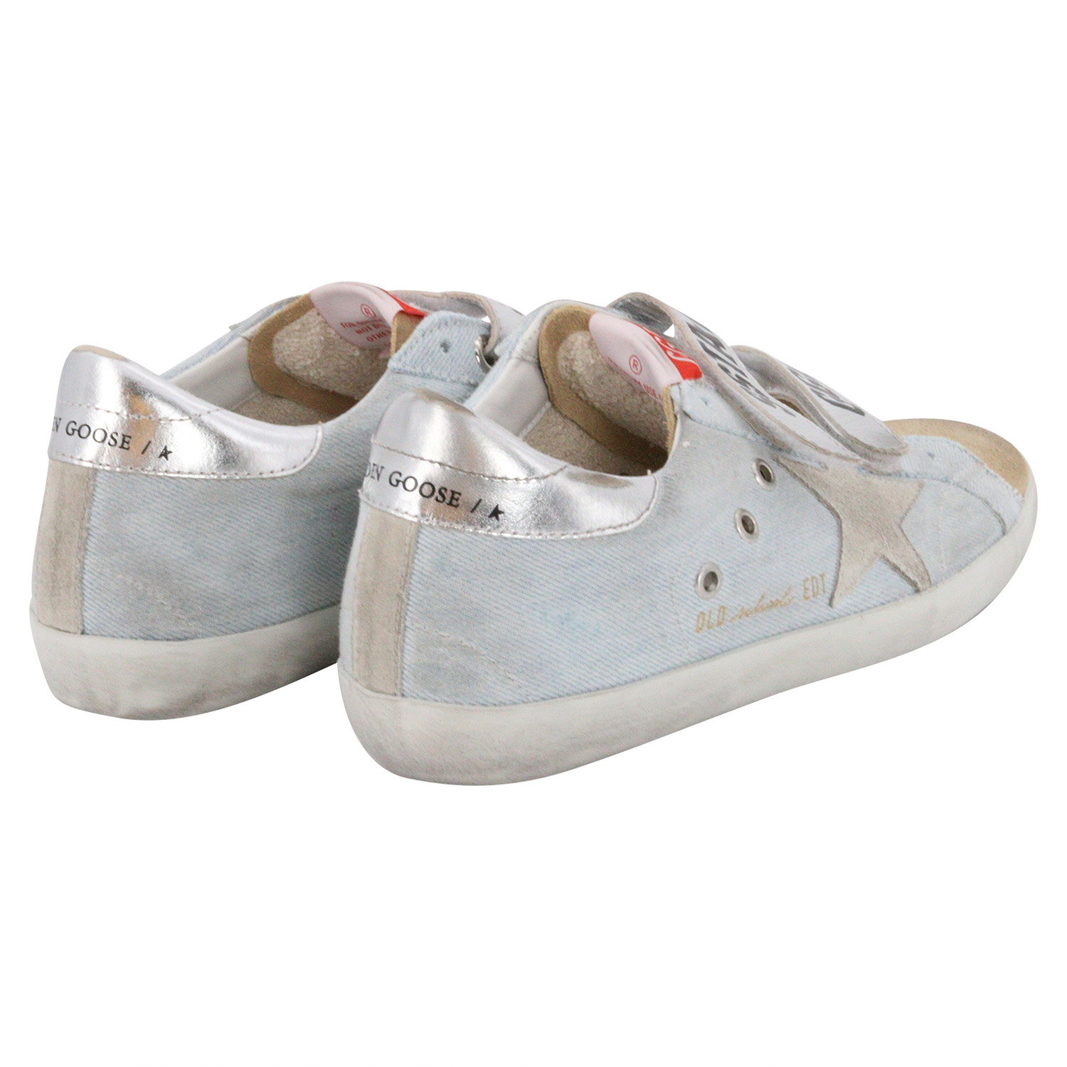 Golden Goose Sneaker Old School Denim Grey/Silver/Camel