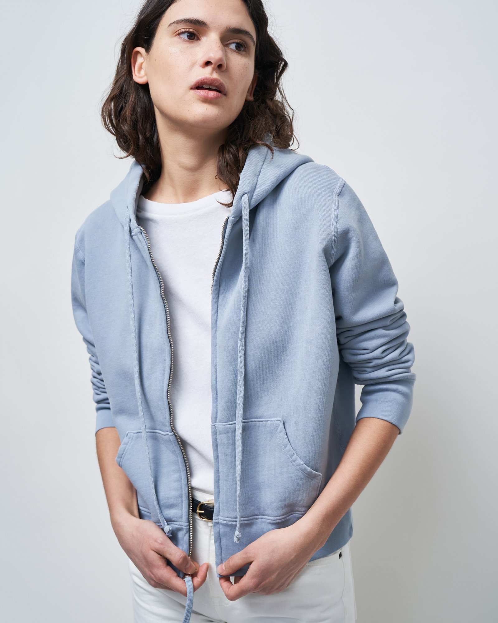 Nili Lotan Zip Hoodie Callie Slate Blue