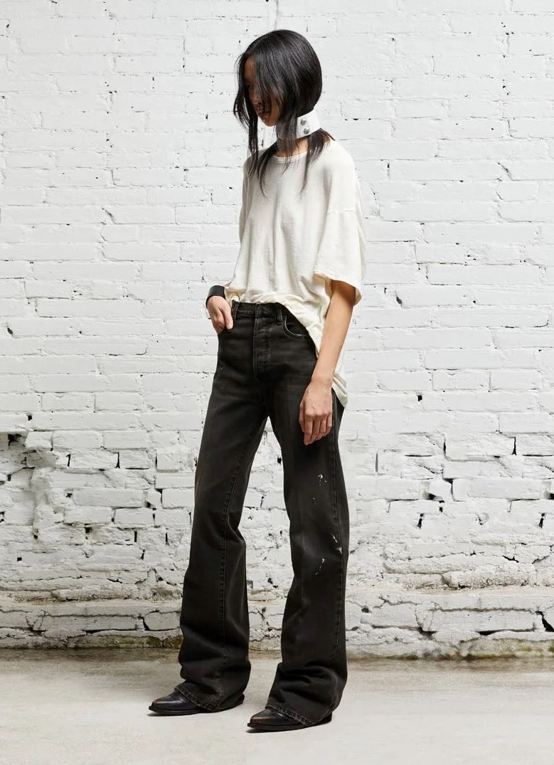 R13 Boxy Seamless T-Shirt in White