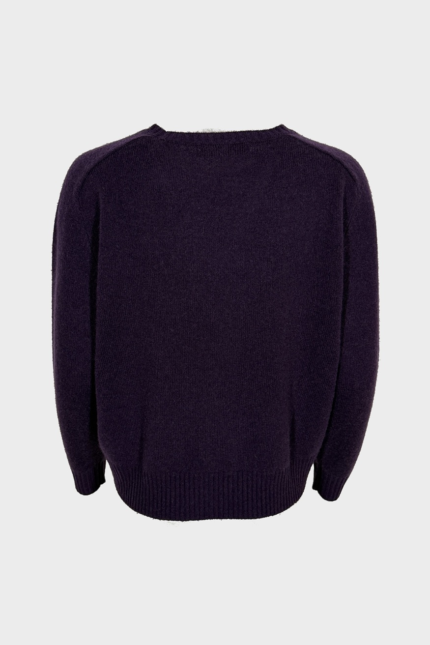 FLONA Cropped Cashmere Sweater in Plum