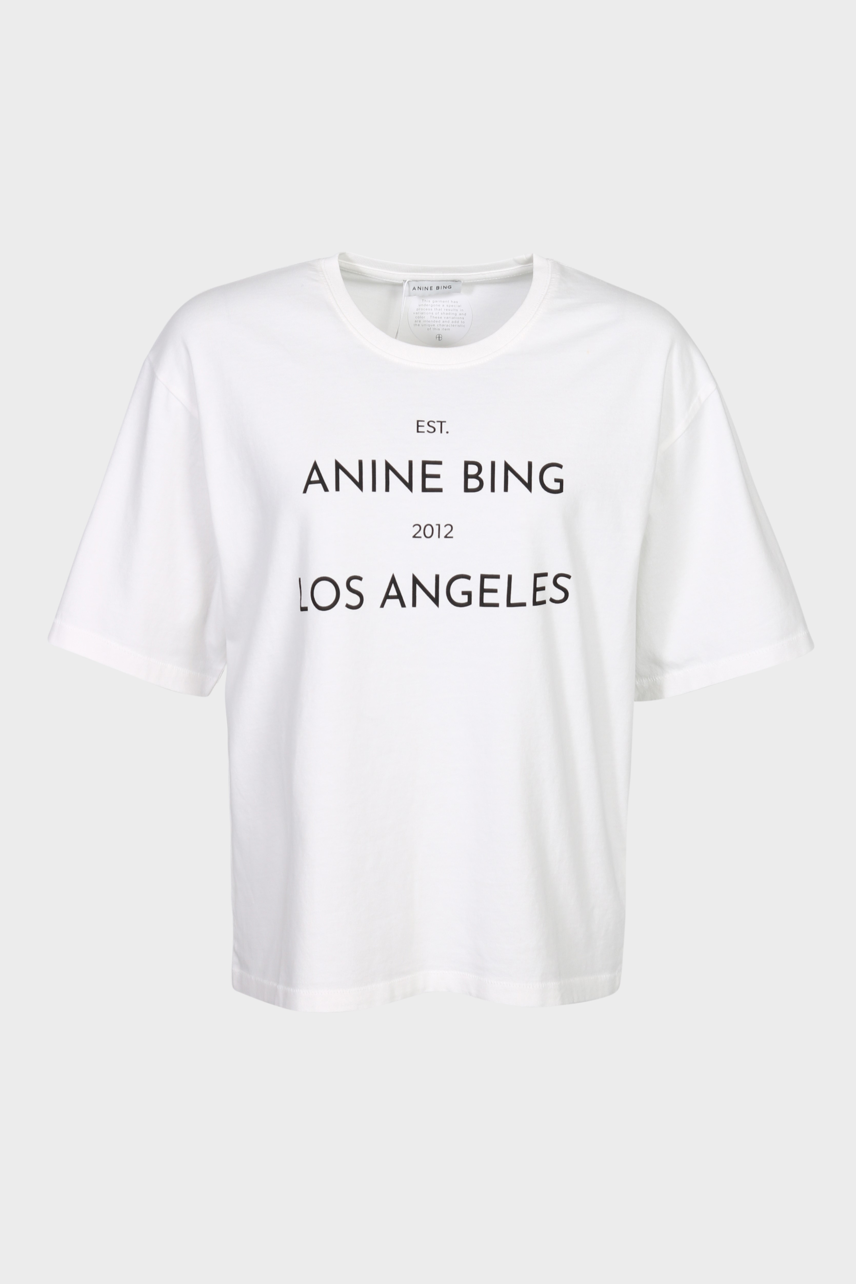 ANINE BING Rudy AB Los Angeles T-Shirt in Ivory