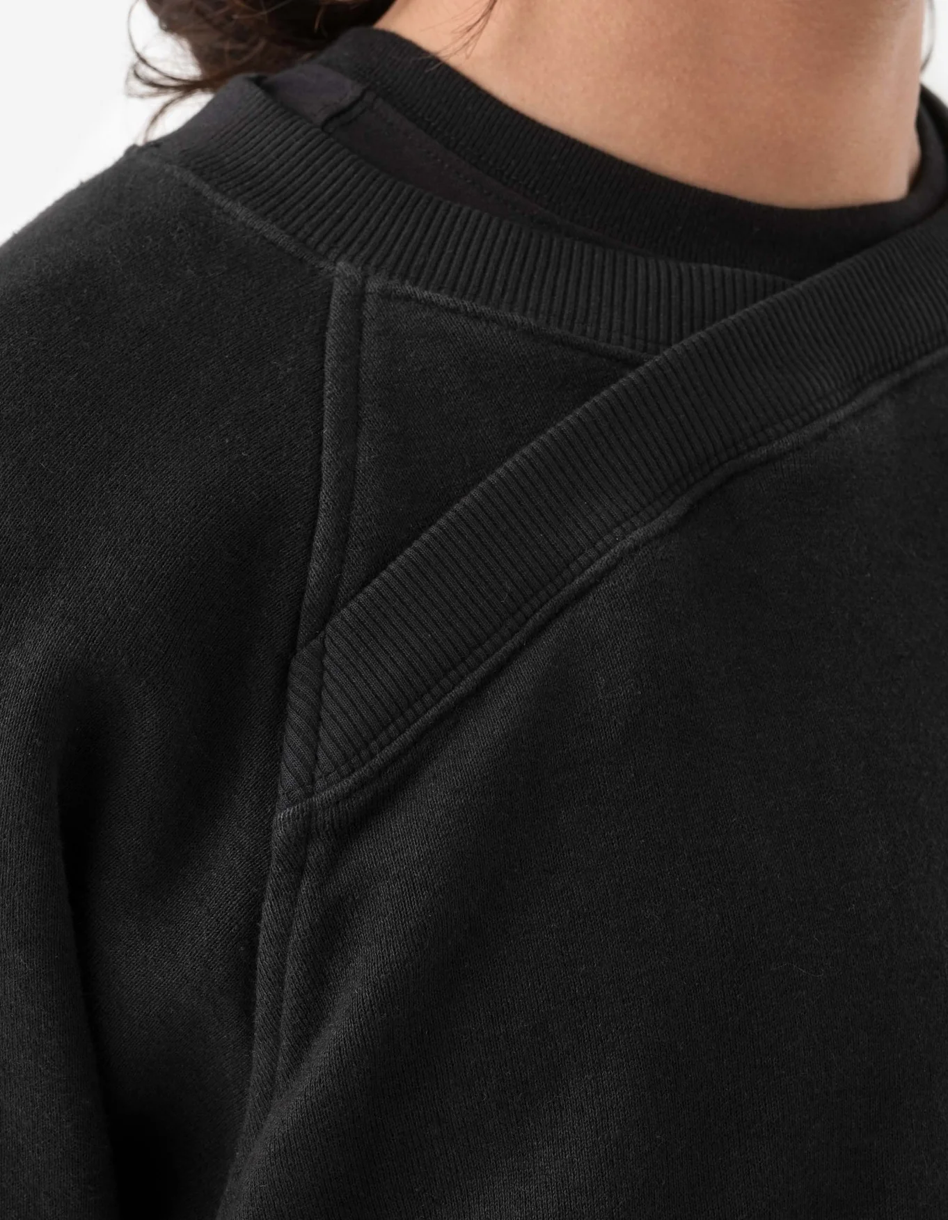 MAHARISHI 6002 Asym Monk Organic Hemp Sweatshirt in Black XXL