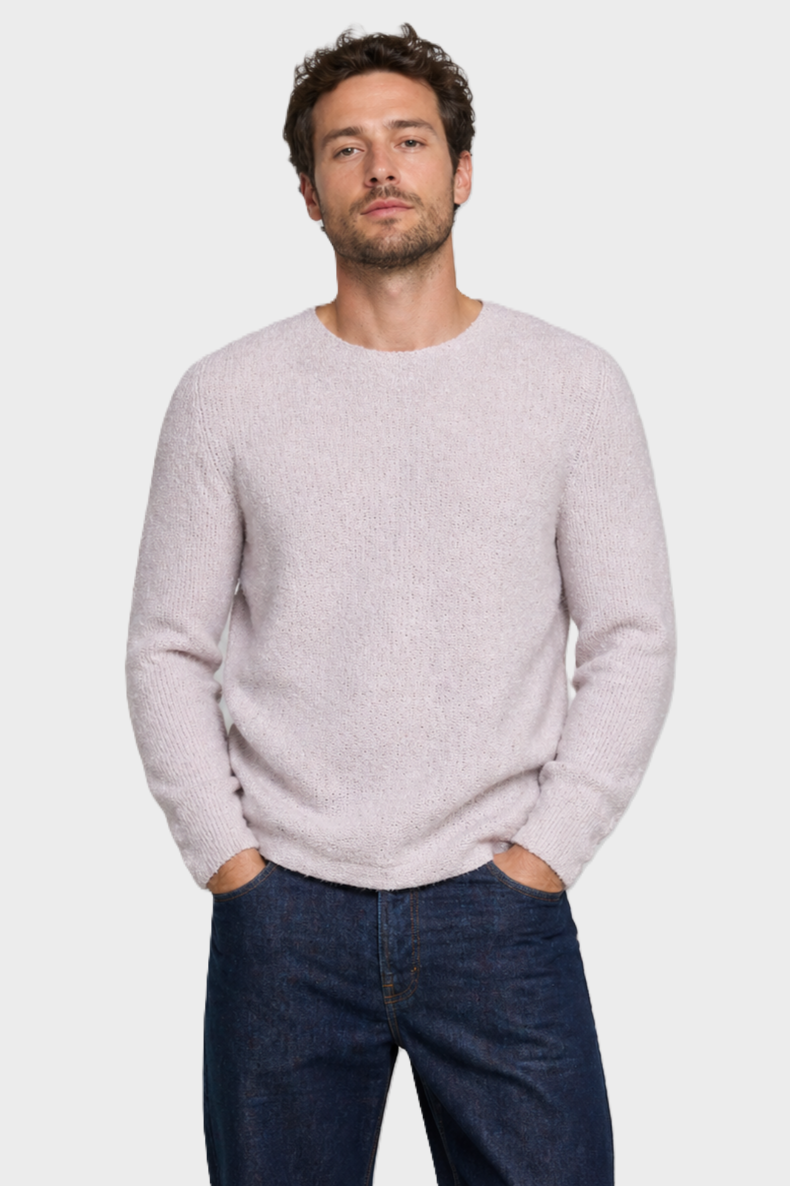 HANNES ROETHER Cotton Knit Pullover in Dusty Pink