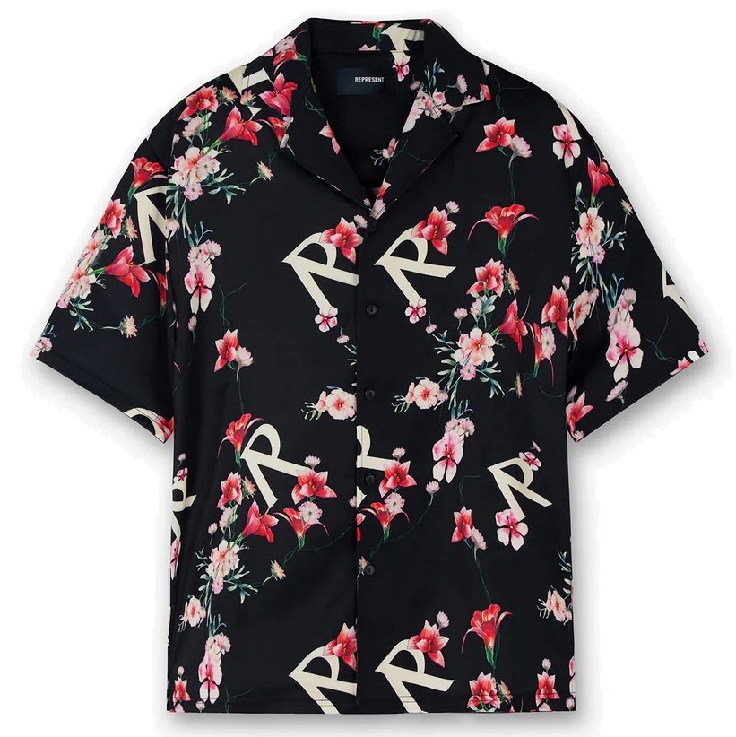 REPRESENT Floral Shirt in Black XL