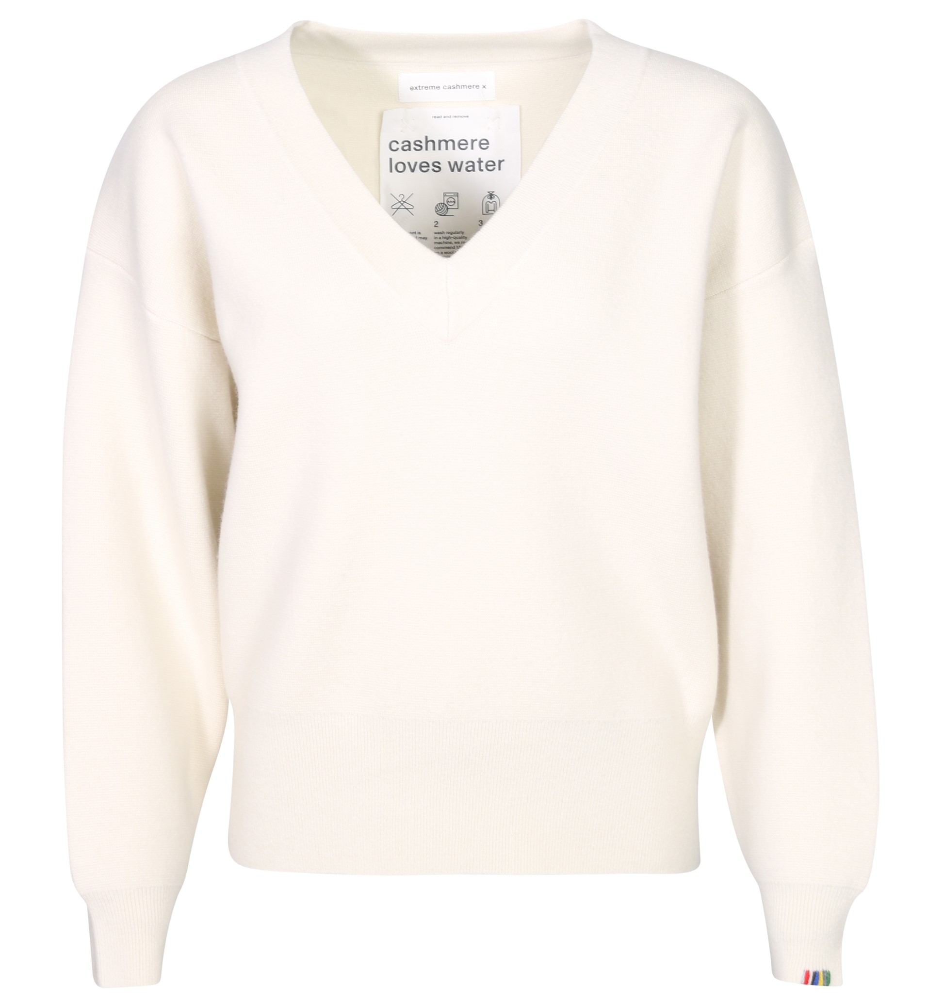 EXTREME CASHMERE Lana N°316 Heavy V-Neck Sweater in Cream