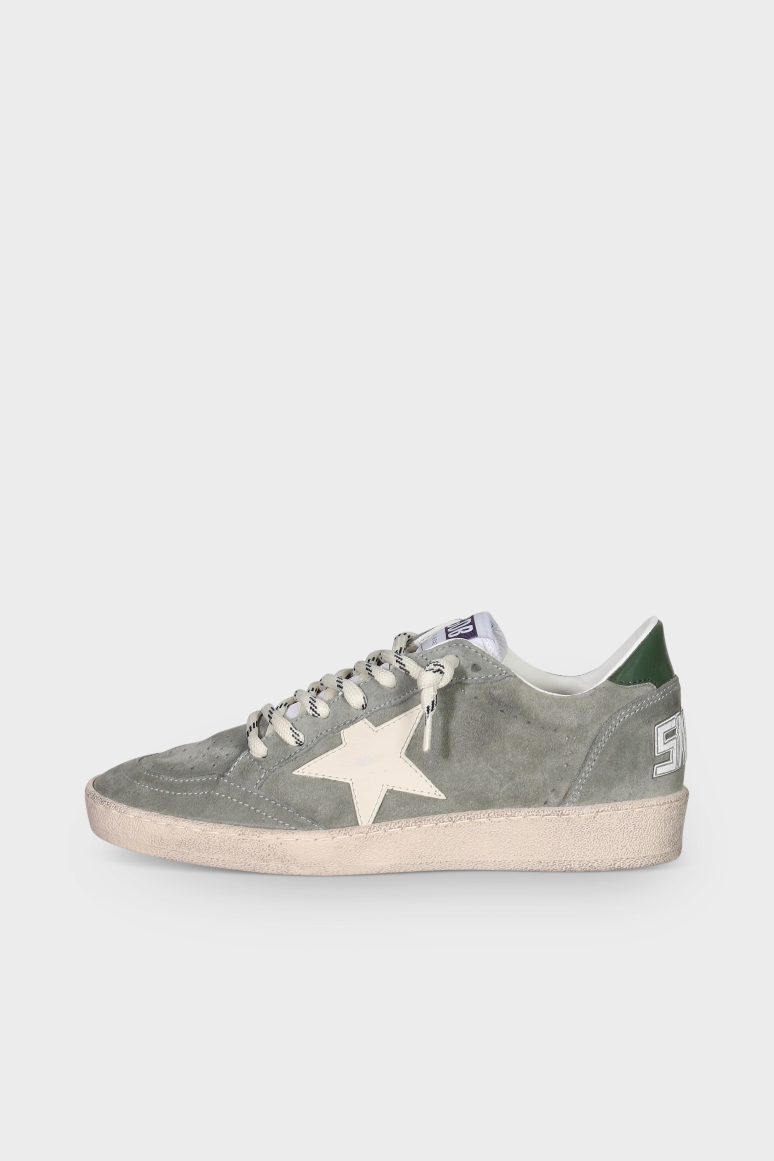 GOLDEN GOOSE Ballstar in Suede Green/Cream/Black