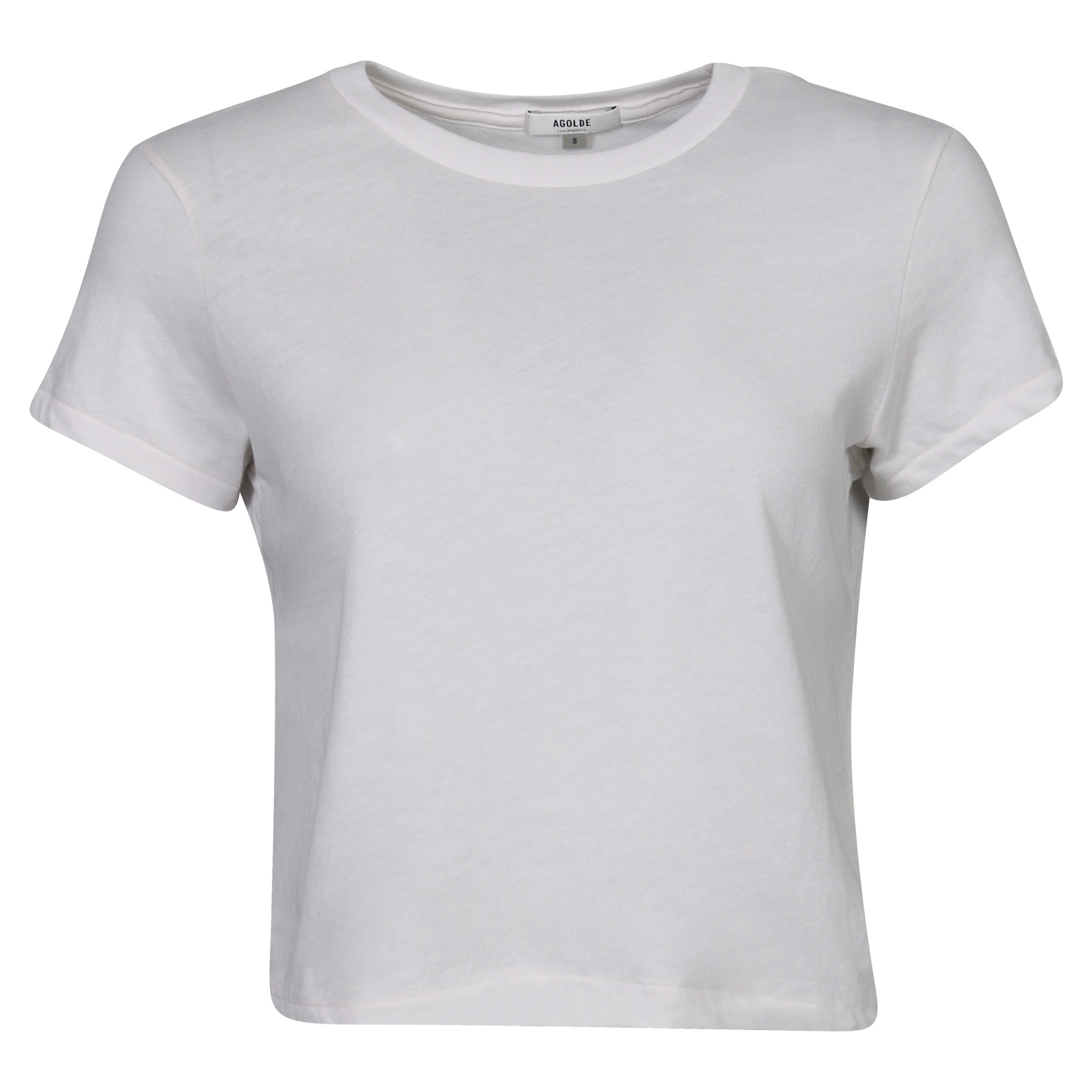 Agolde Crew Neck Boxy T-Shirt Linda White