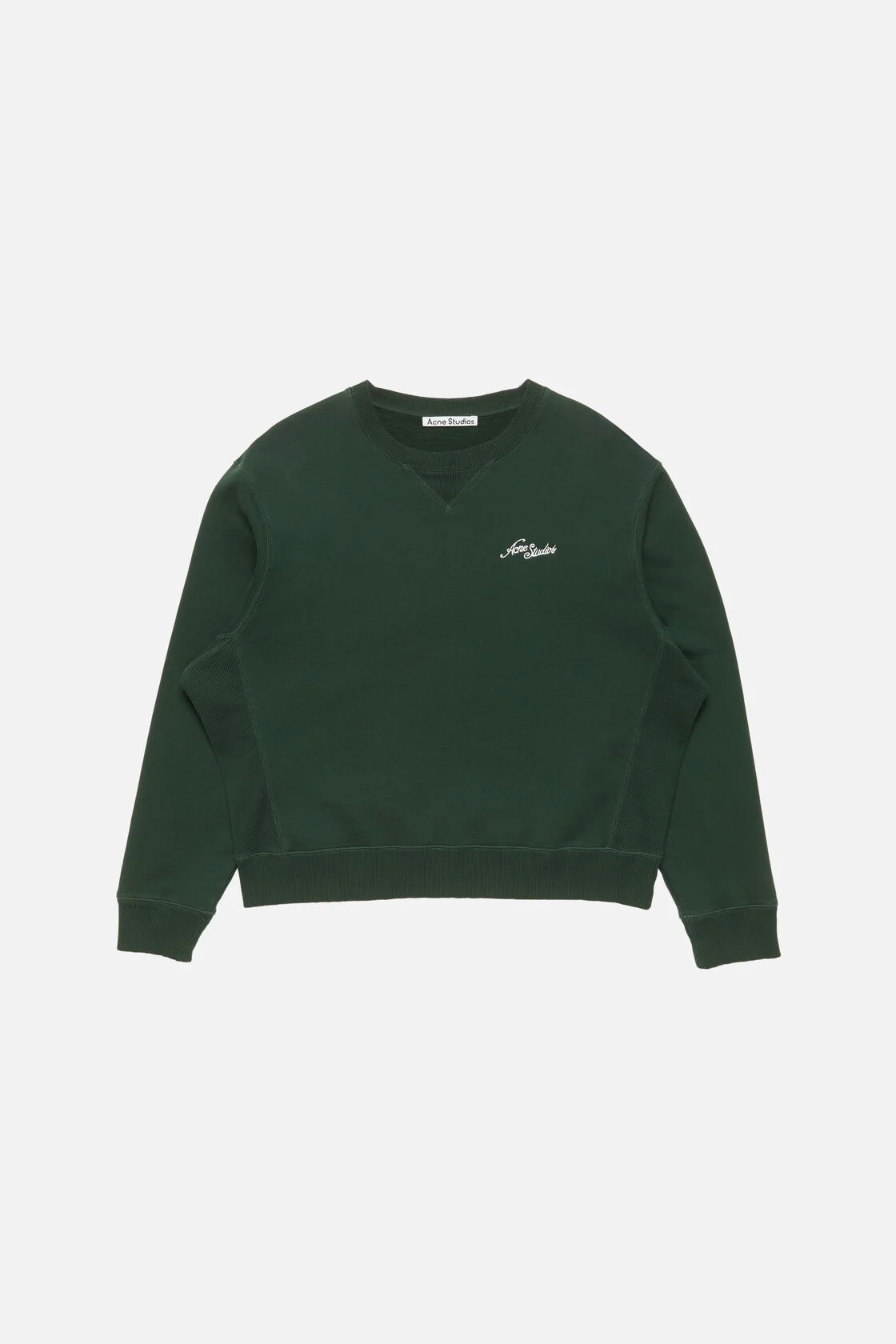 ACNE STUDIOS Logo Sweatshirt in Dark Green