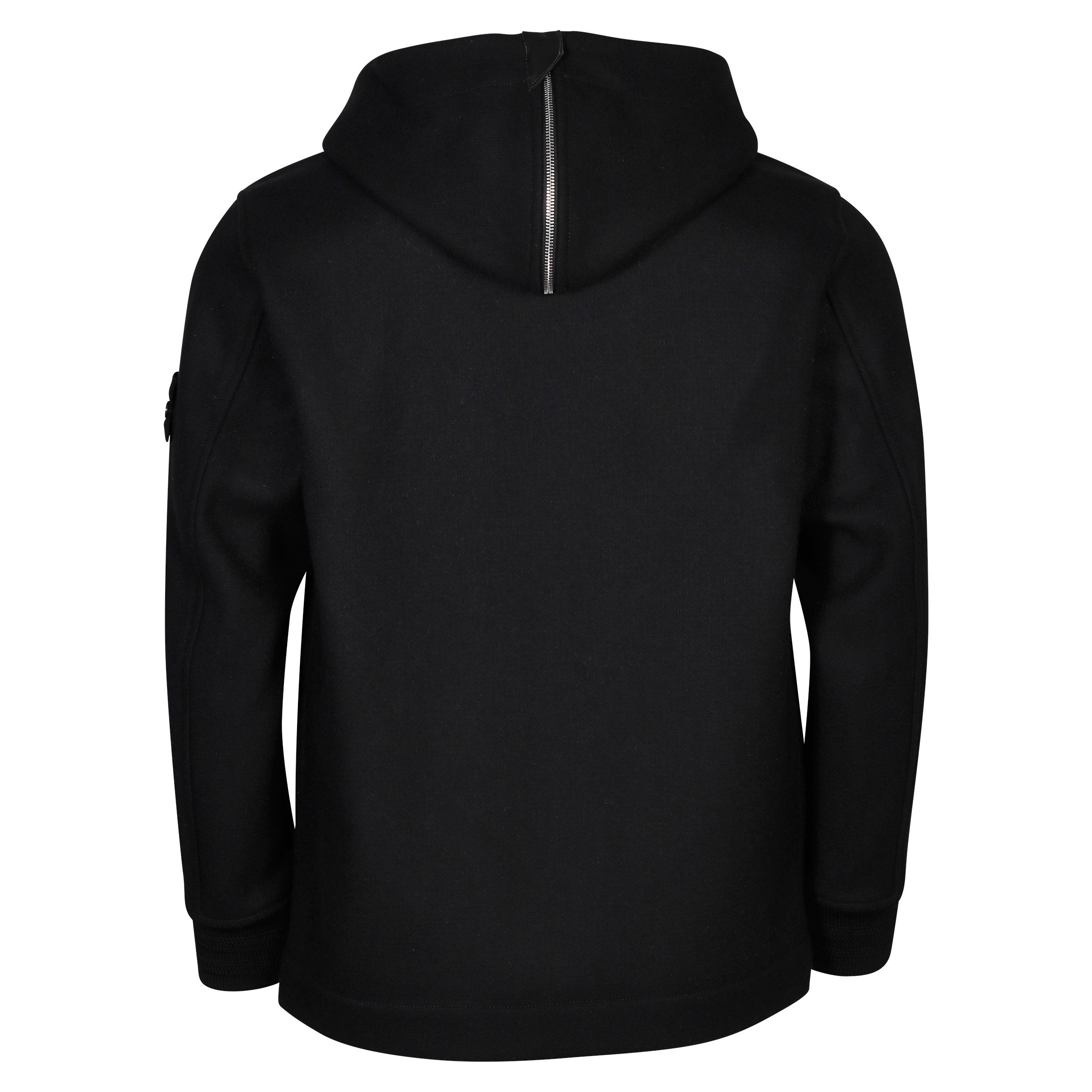 Stone Island Hooded Wool Jacket Panno Speciale in Black