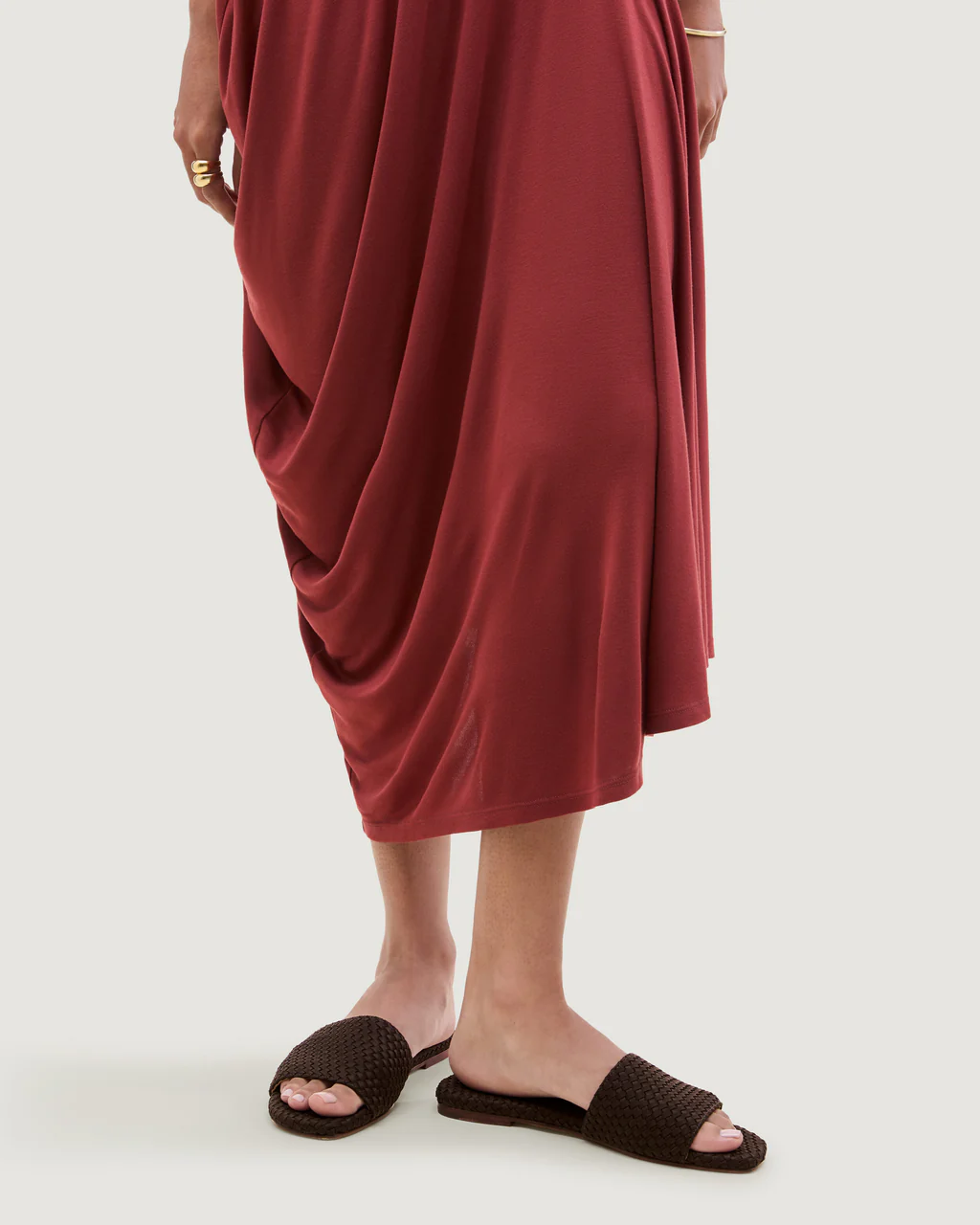 NAGHEDI Handwoven St.Barths Slide in Chocolate