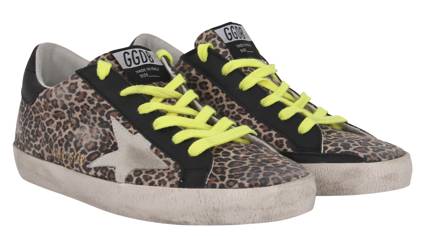 Golden Goose Sneaker Superstar Leopard Suede Upper Suede Star Leather Heel